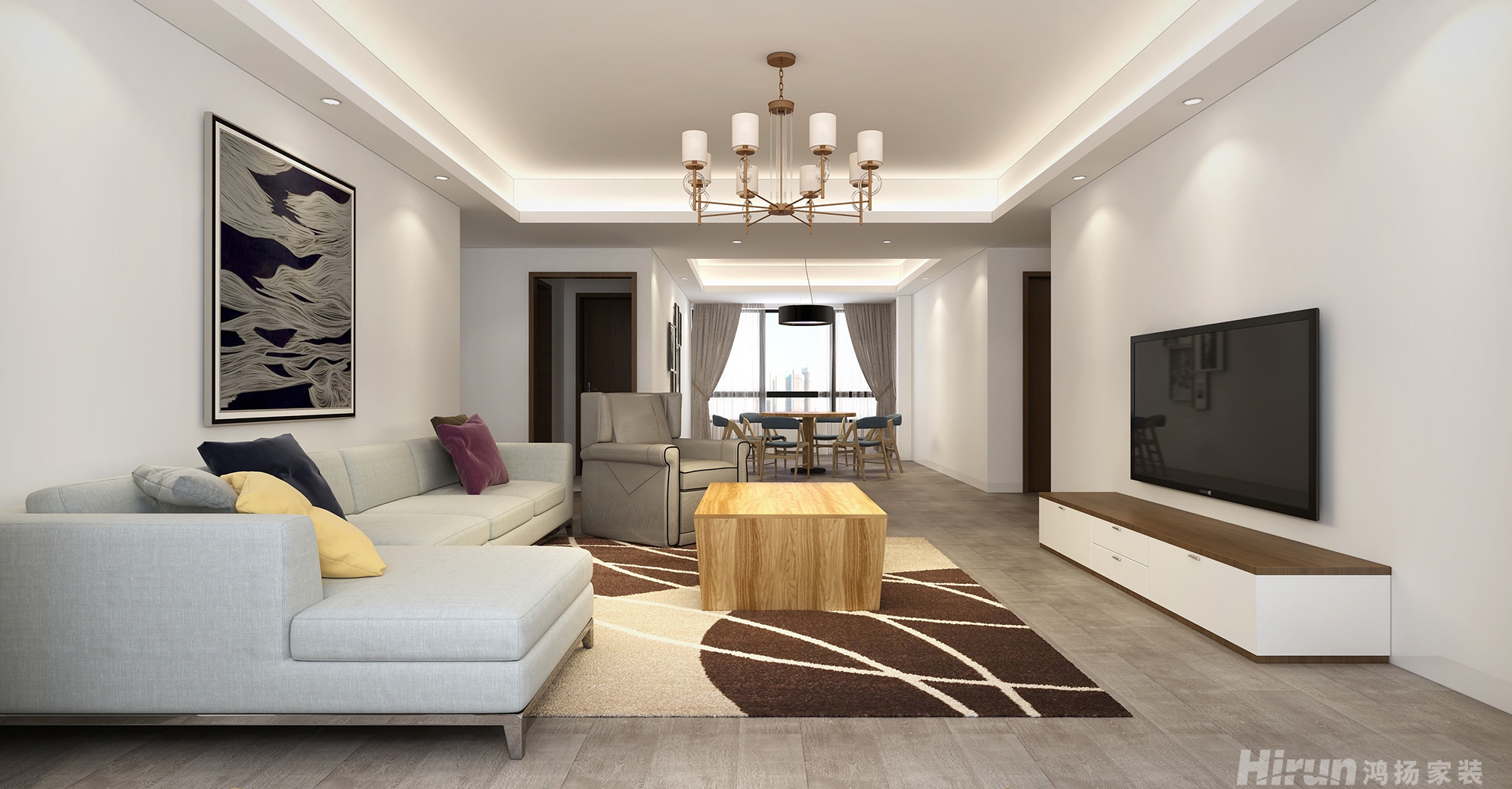 湘江壹號260㎡北歐之光復式 裝修案例效果圖-2