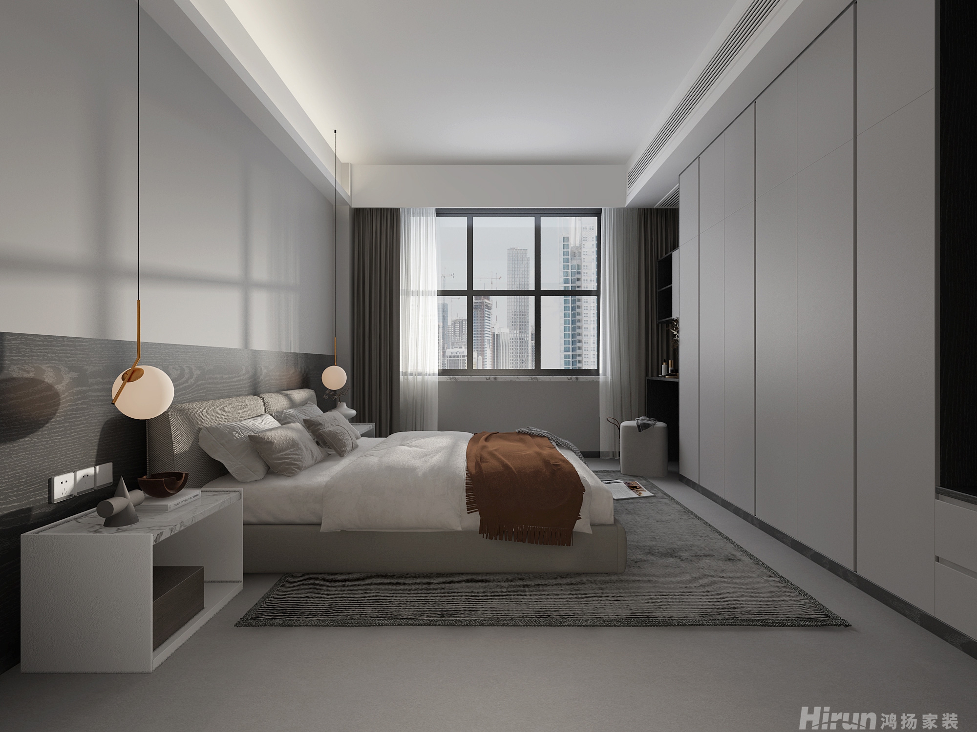 朝陽時光140㎡雅致現代四居室 裝修案例效果圖-6