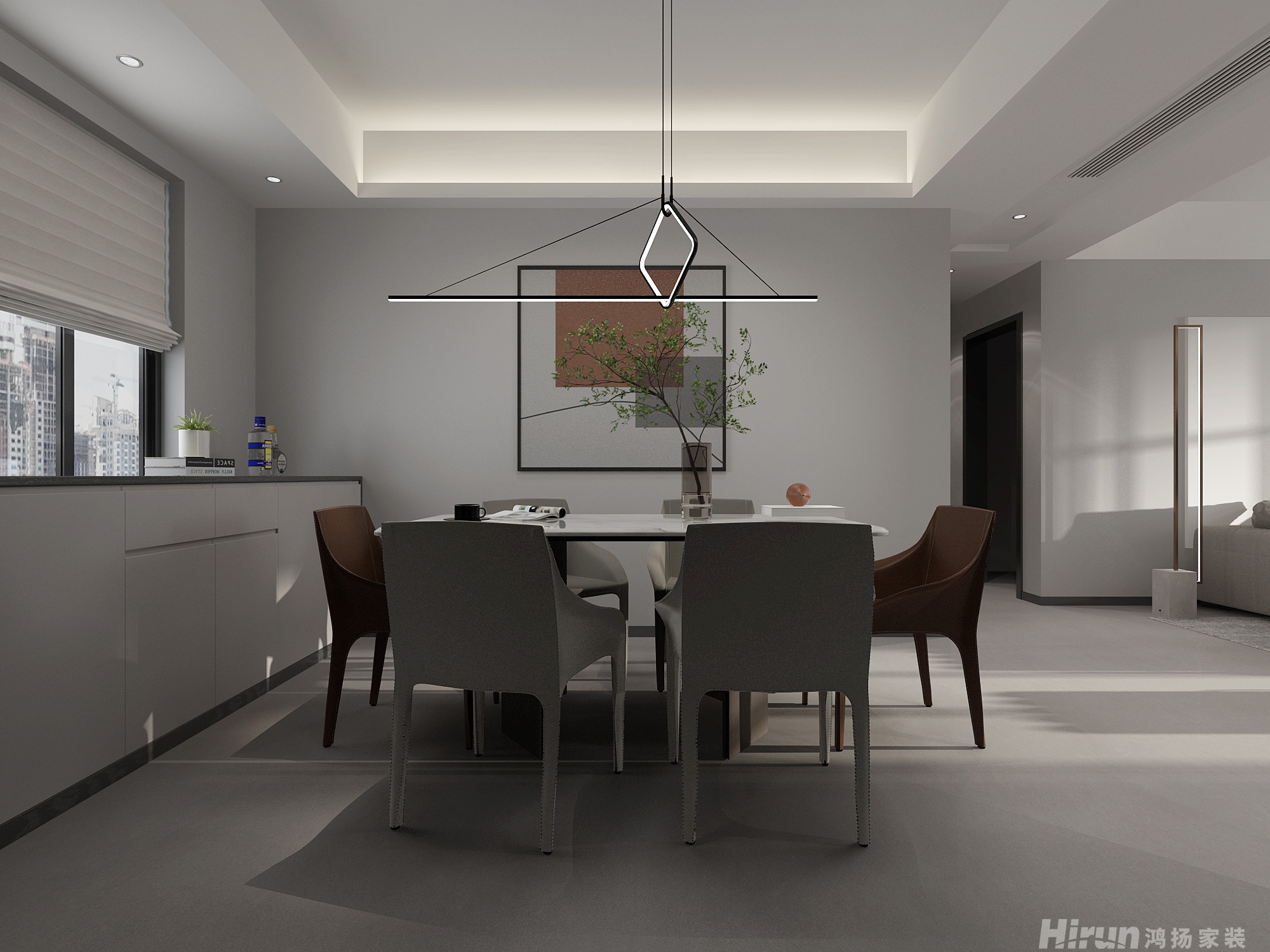 朝陽時光140㎡雅致現代四居室 裝修案例效果圖-4