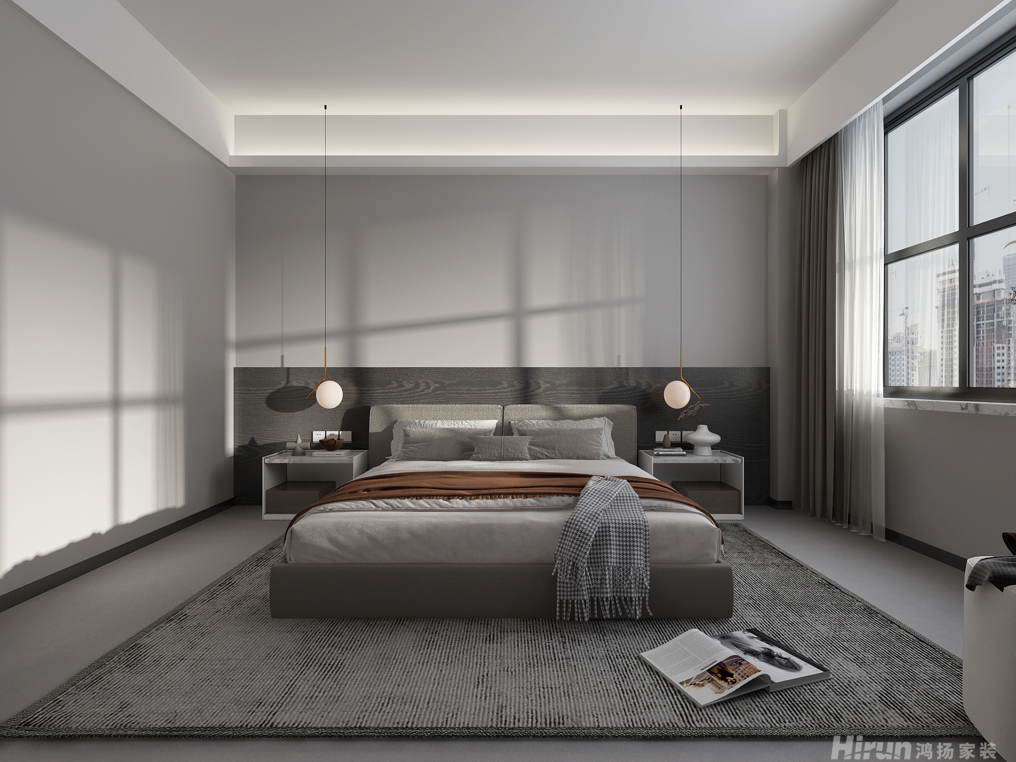 朝陽時光140㎡雅致現代四居室 裝修案例效果圖-3