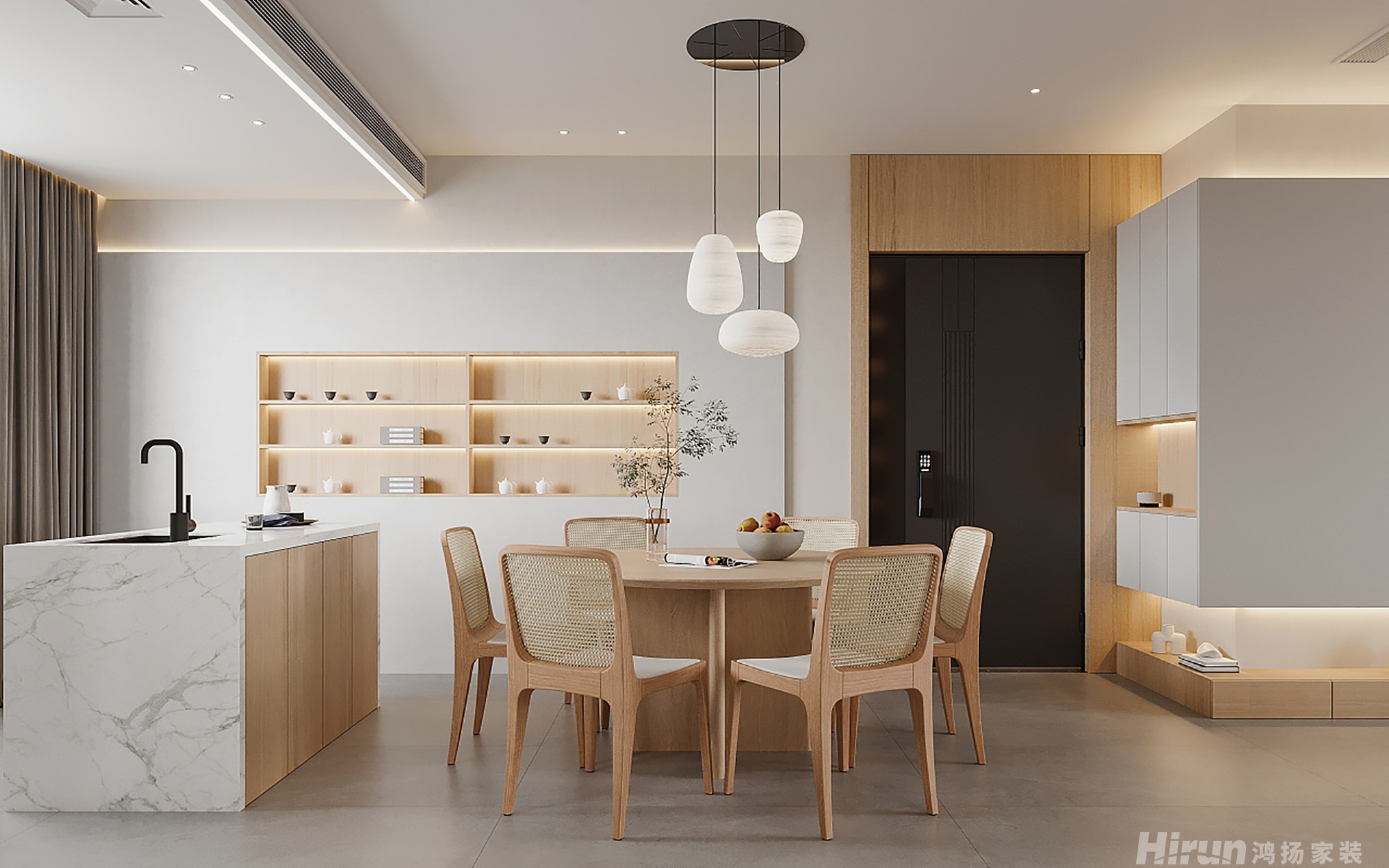 世茂璀璨天城140㎡北歐之光四居室 裝修案例效果圖-6