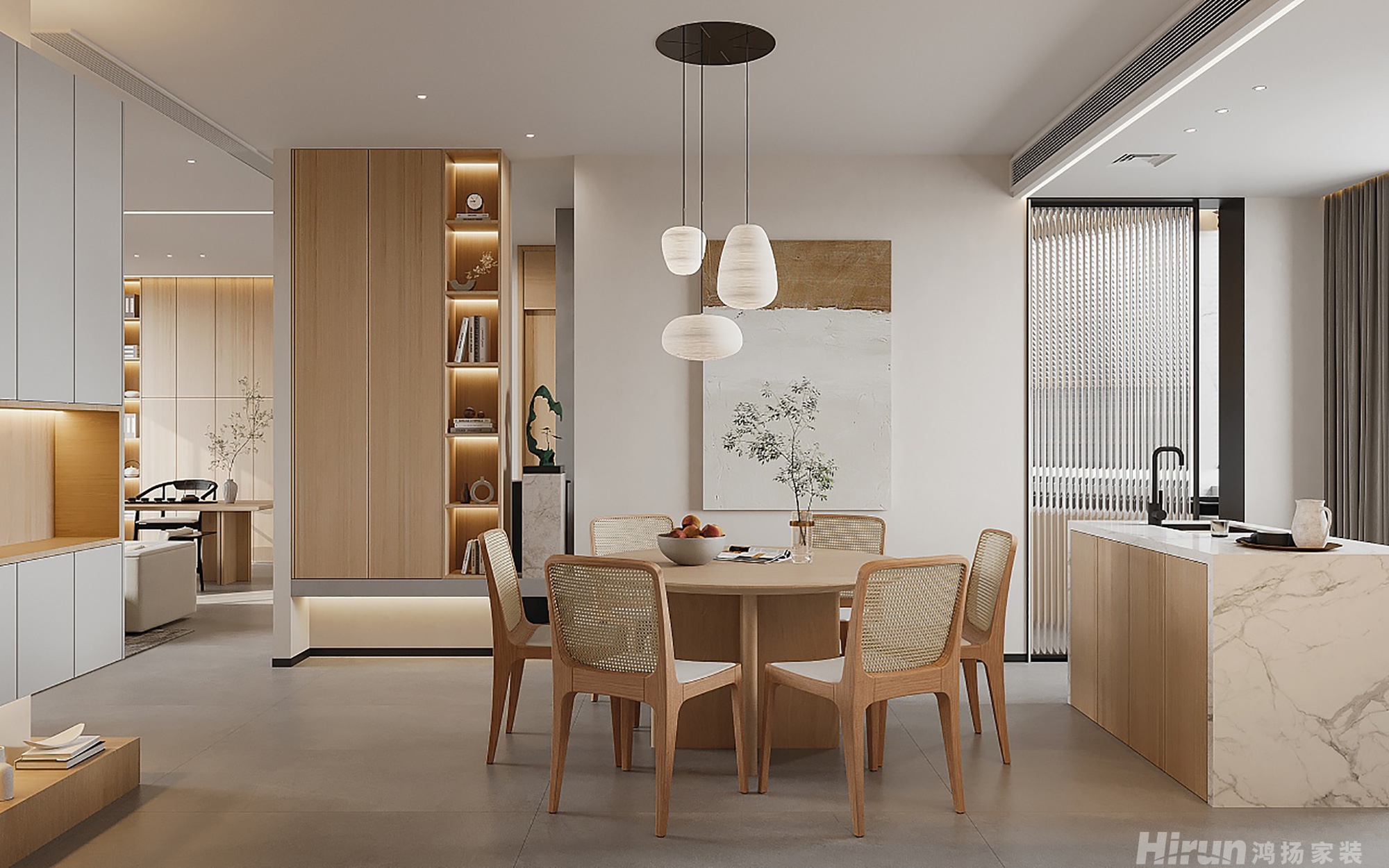 世茂璀璨天城140㎡北歐之光四居室 裝修案例效果圖-8