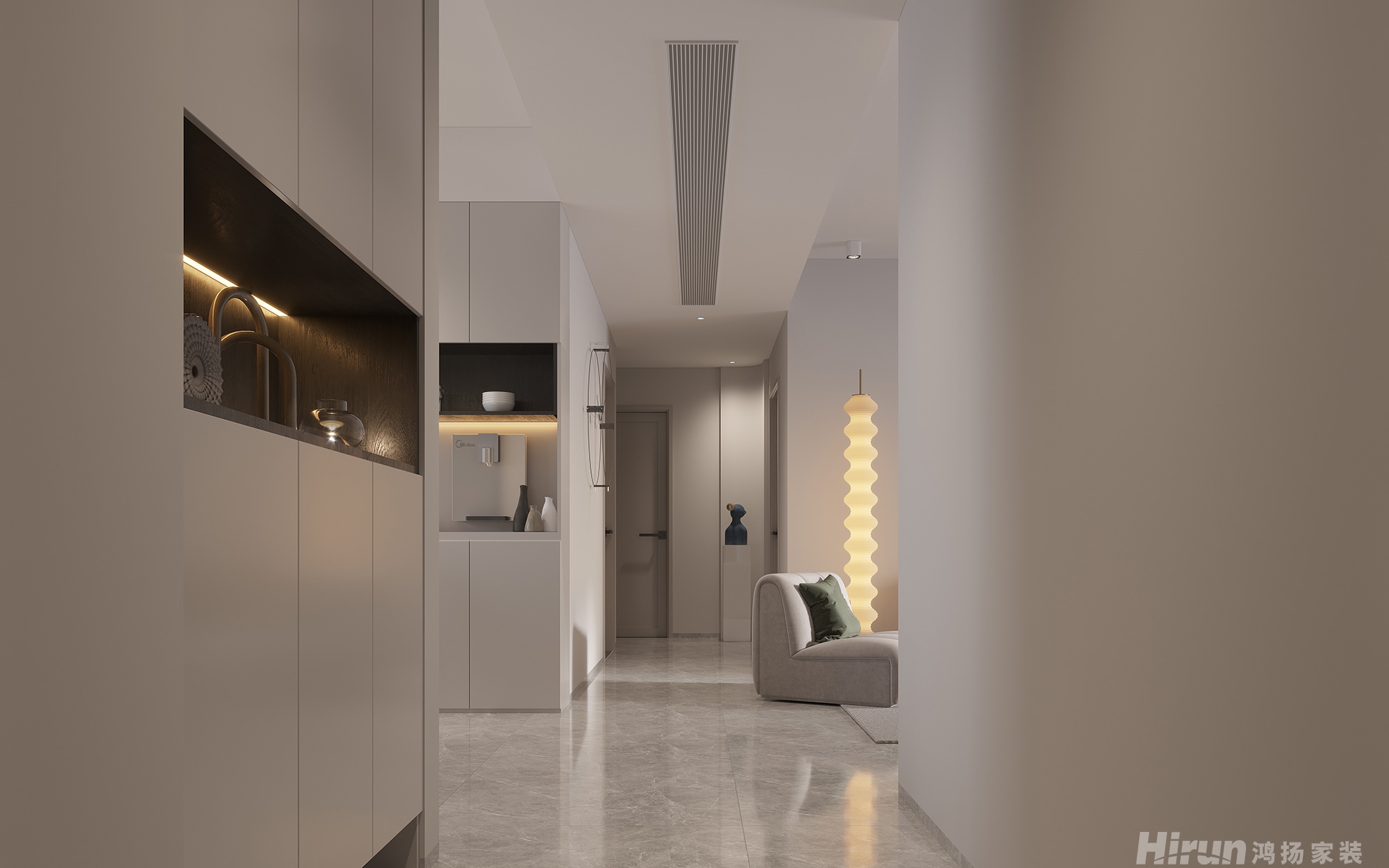 天鴻中央大院115㎡雅致現代三居室 裝修案例效果圖-1