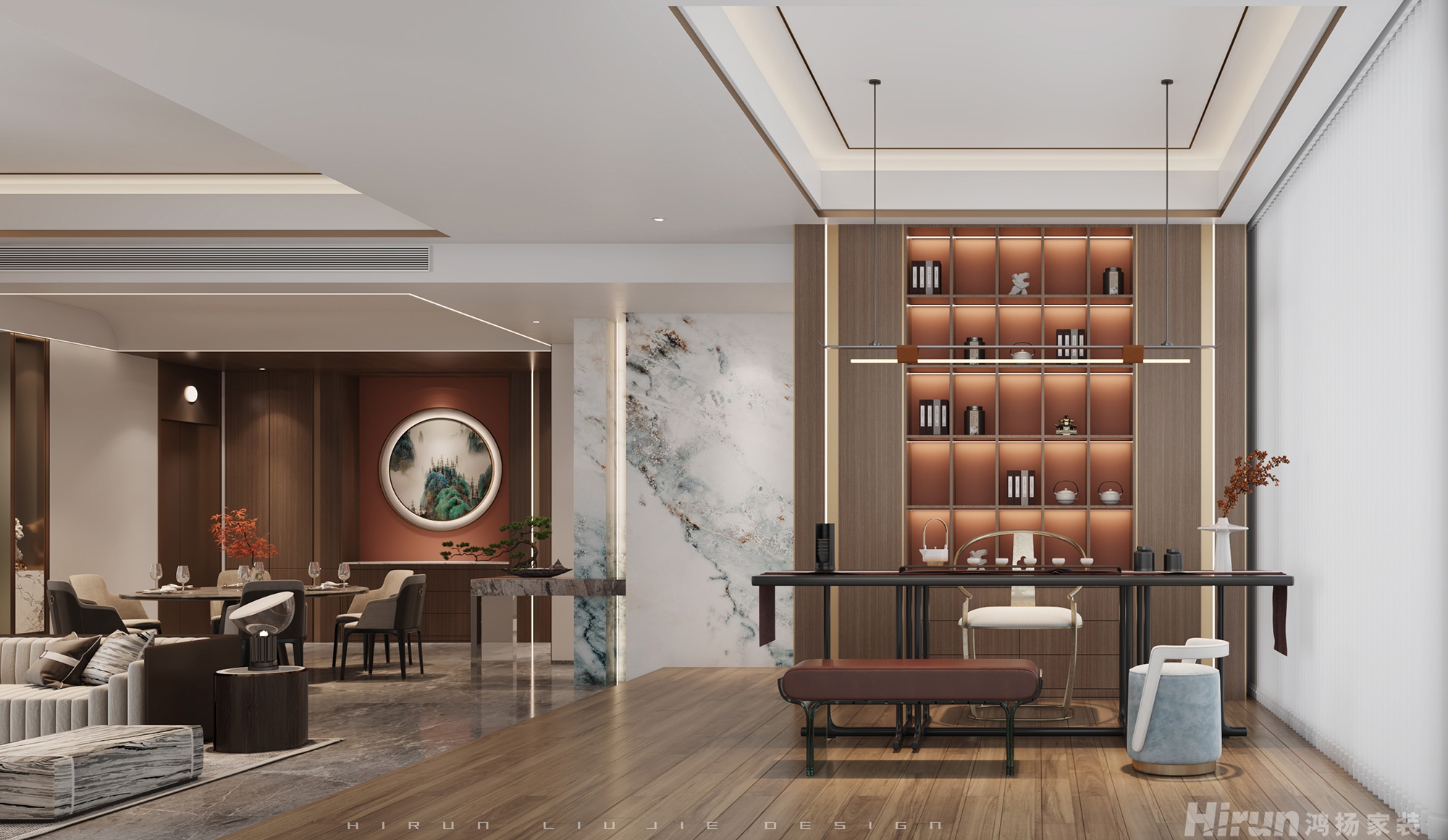 湘江富力城320㎡復(fù)合寫意別墅 裝修案例效果圖-1