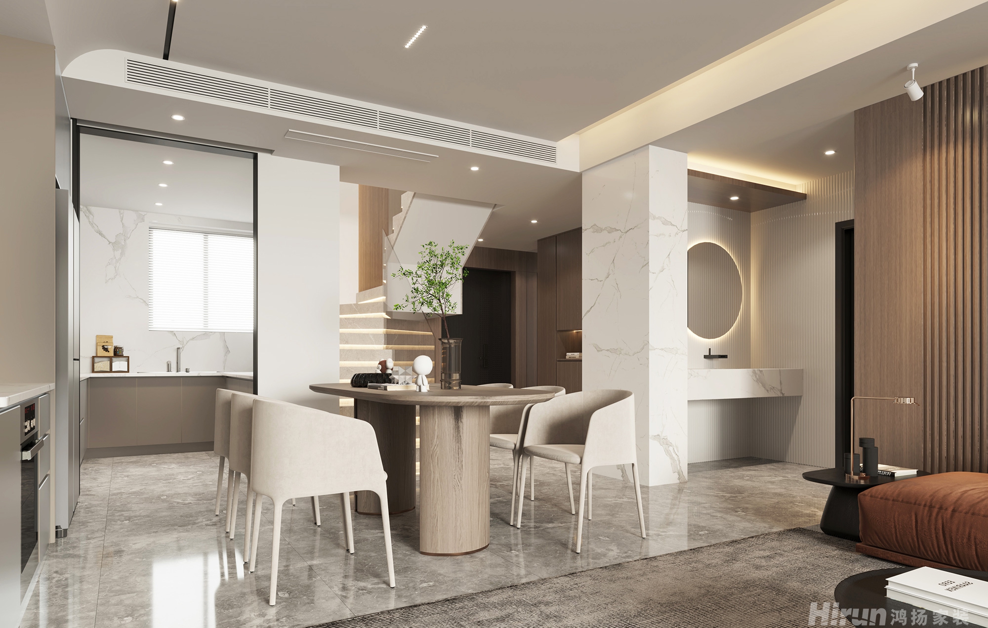 卓越千山里200㎡北歐之光復式 裝修案例效果圖-5