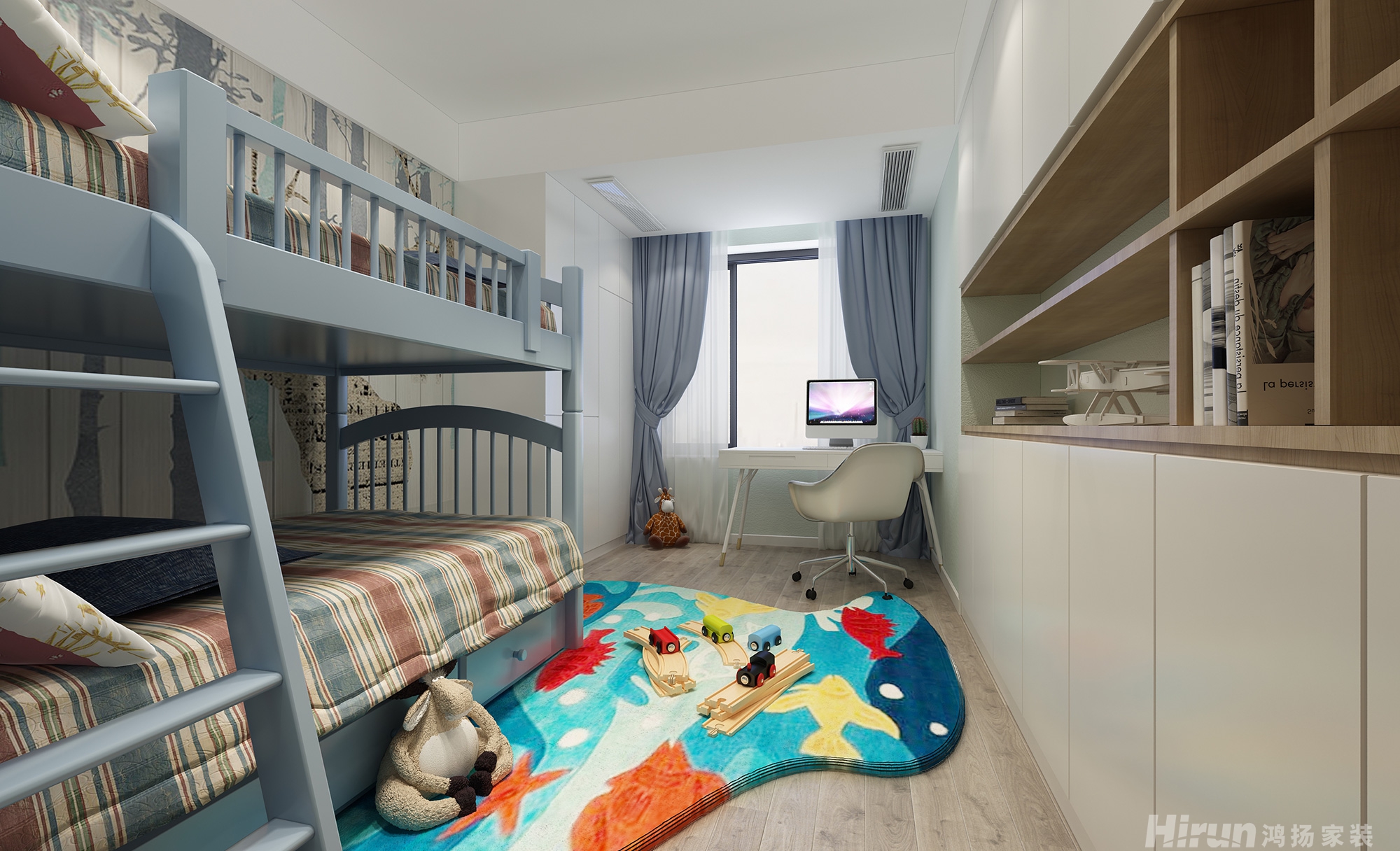 中建嘉和城130㎡北歐之光三居室 裝修案例效果圖-4