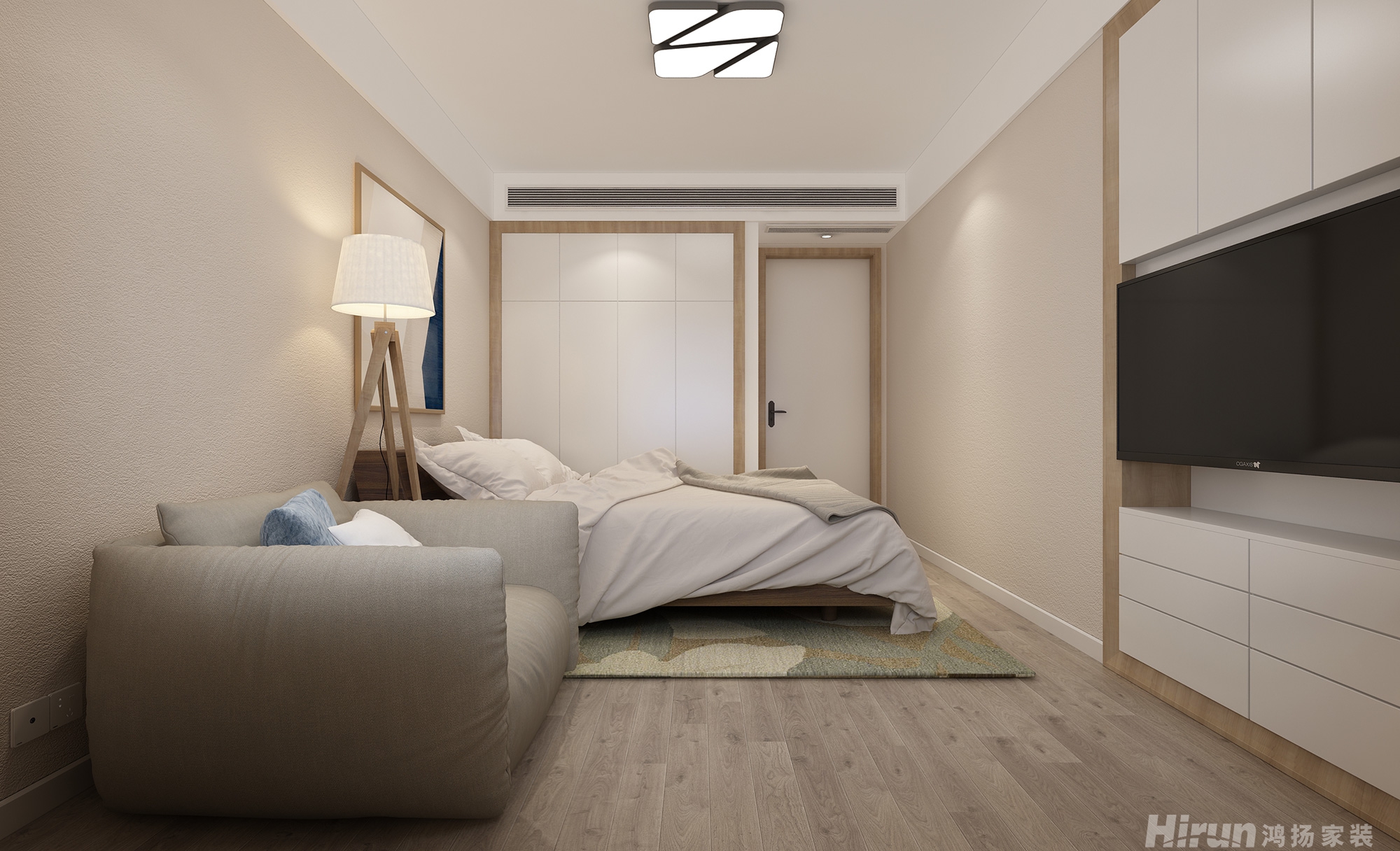 中建嘉和城130㎡北歐之光三居室 裝修案例效果圖-3