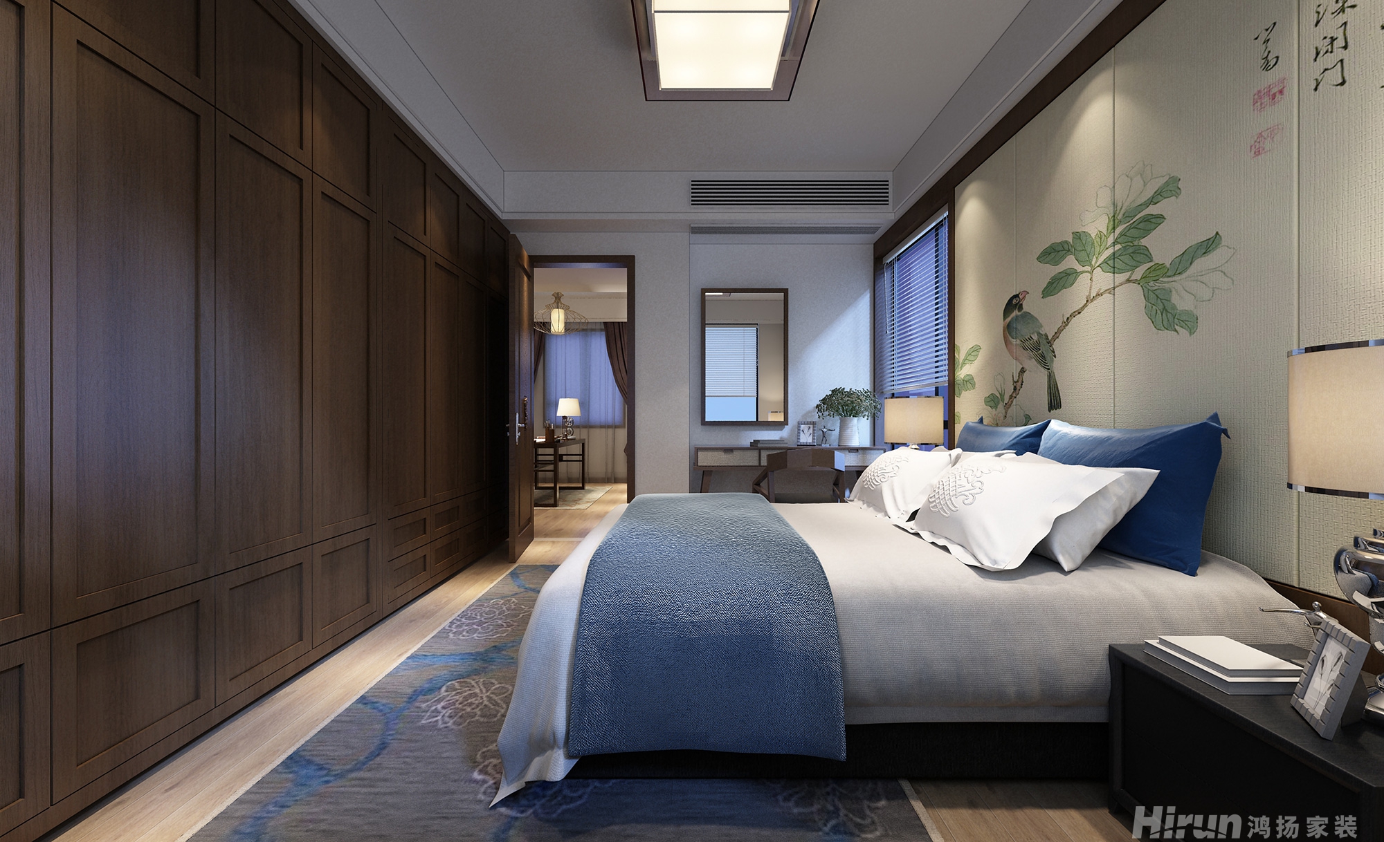 省建院江雅園140㎡復合寫意三居室 裝修案例效果圖-3