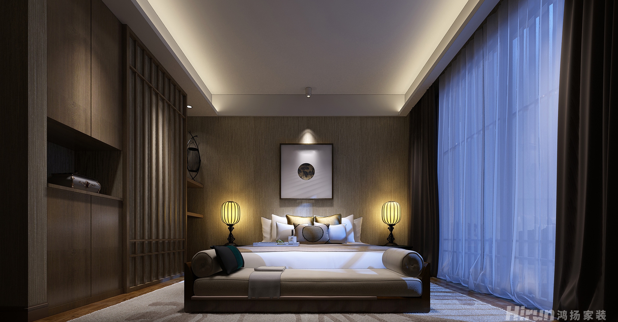 中天棲溪里150㎡寫(xiě)意木構(gòu)四居室 裝修案例效果圖-4