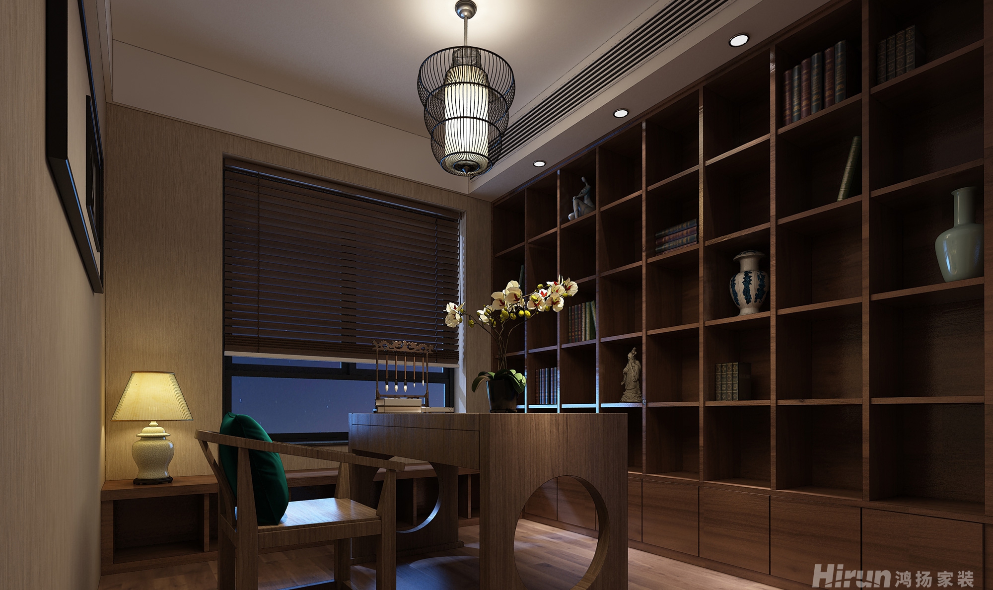 中天棲溪里150㎡寫(xiě)意木構(gòu)四居室 裝修案例效果圖-6