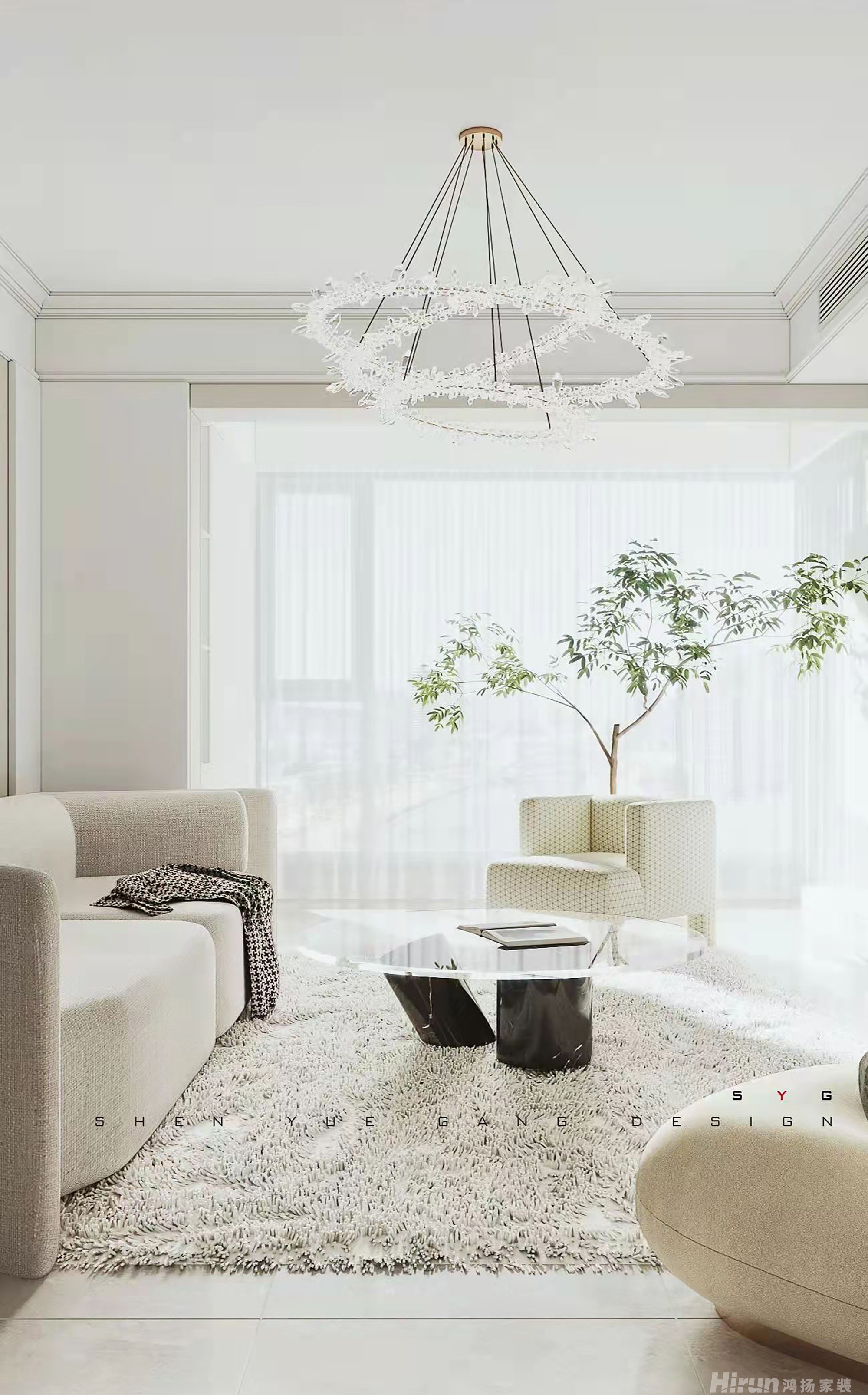 中欣楚天郡府100㎡輕歐簡美三居室 裝修案例效果圖-6