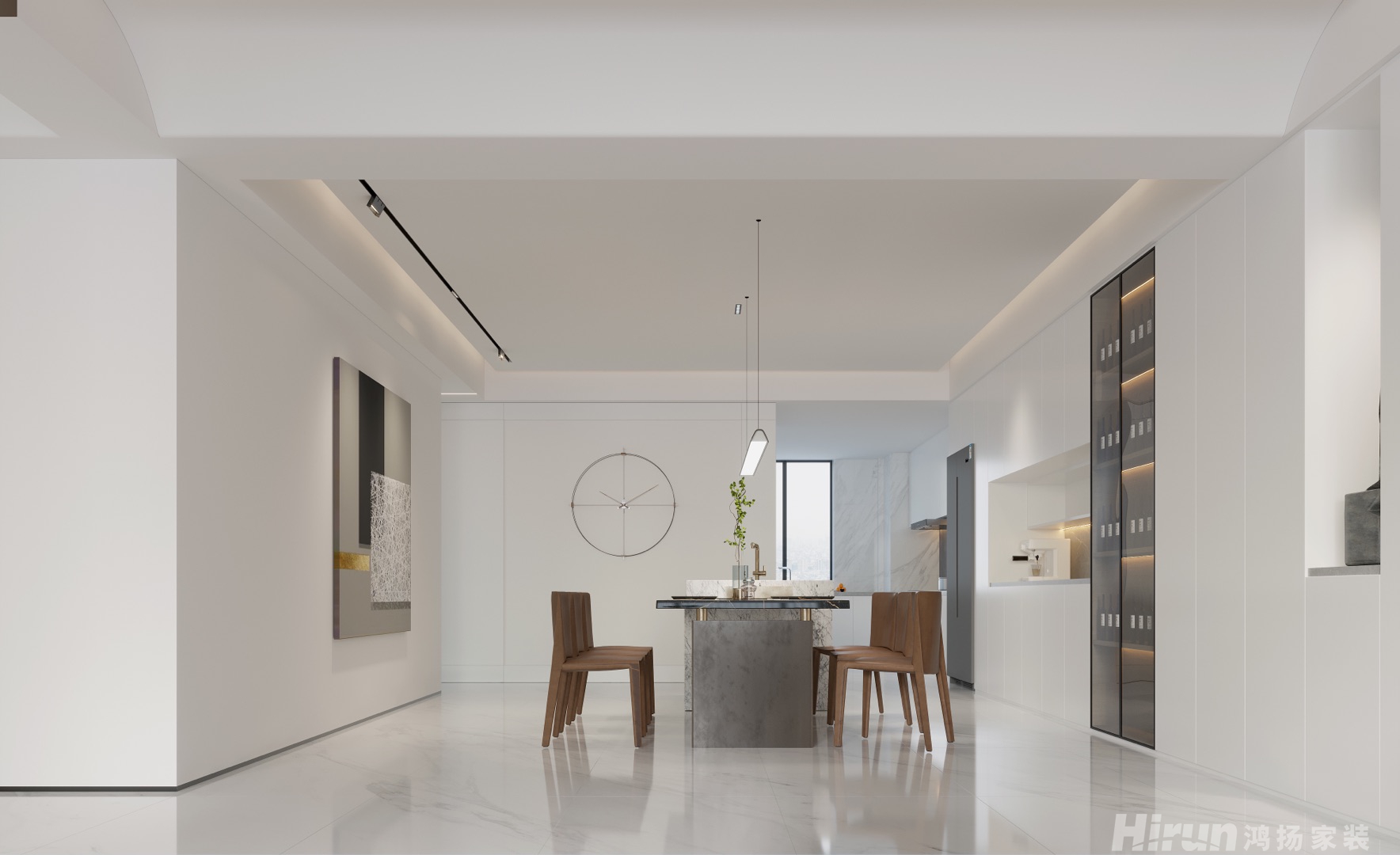 福晟翡翠灣300㎡輕歐簡美大平層 裝修案例效果圖-5