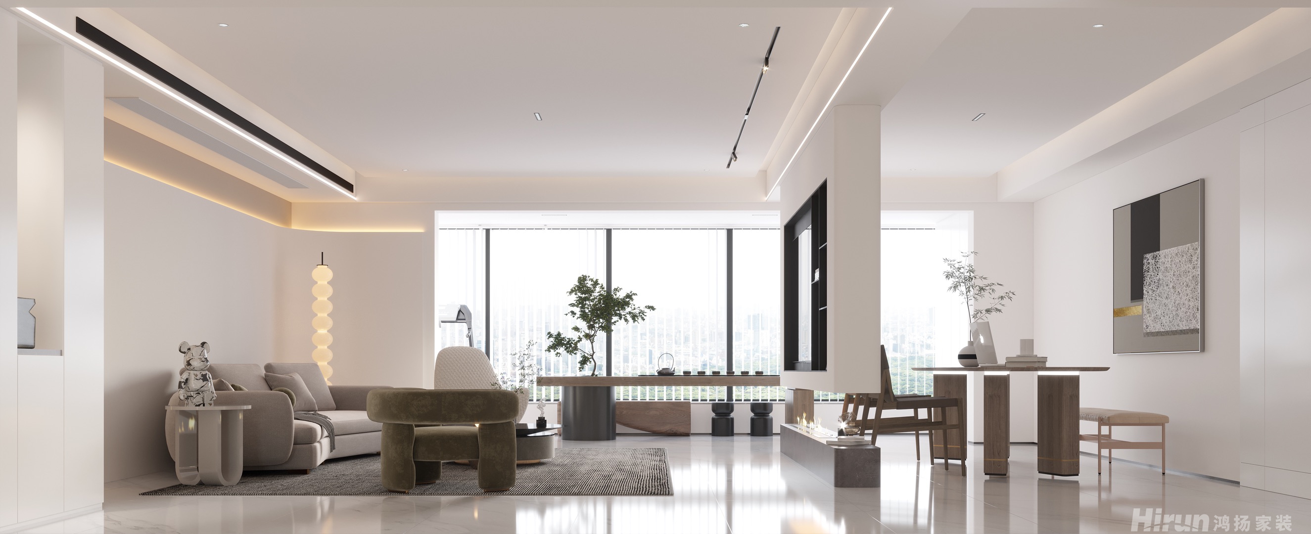 福晟翡翠灣300㎡輕歐簡美大平層 裝修案例效果圖-6