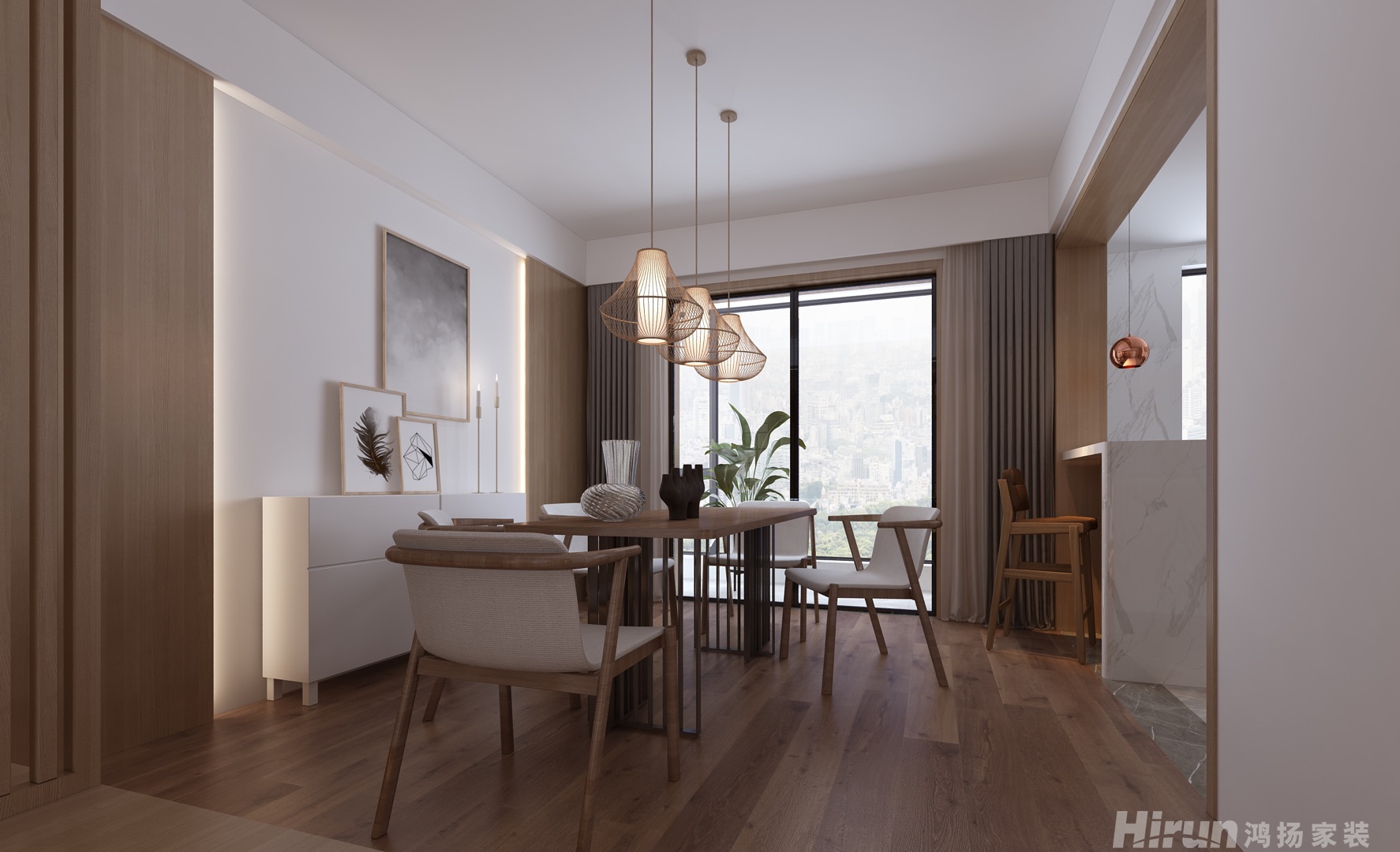 佳馨園200㎡寫意木構(gòu)大平層 裝修案例效果圖-1