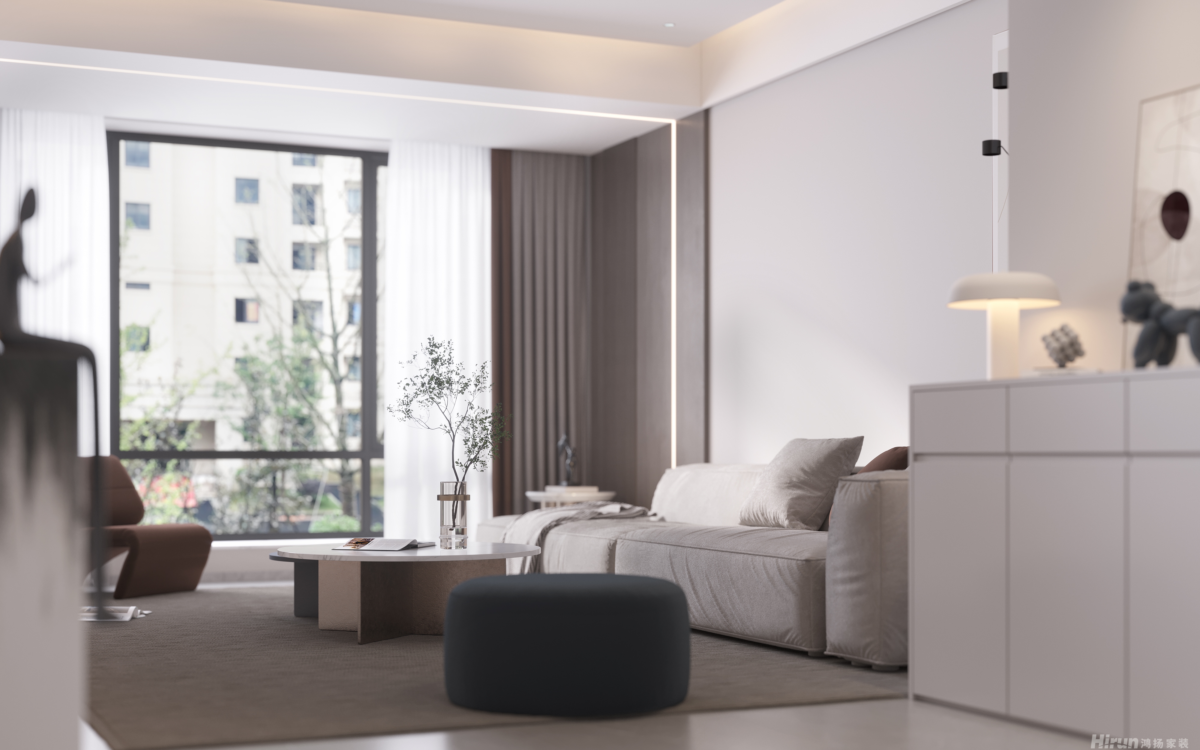 金桂小區(qū)140㎡雅致現(xiàn)代四居室 裝修案例效果圖-5