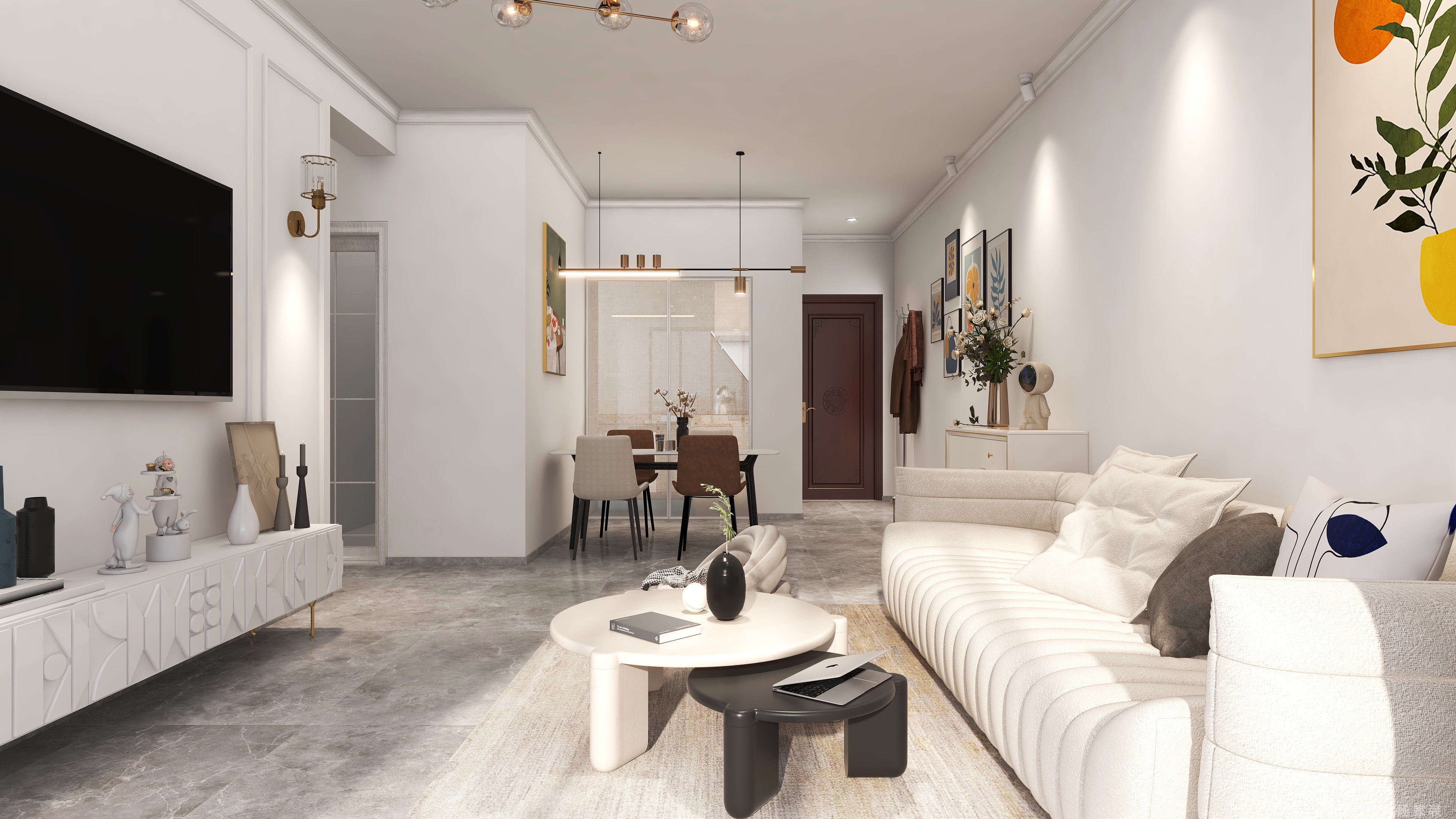 中國鐵建梅溪青秀111㎡雅致現代四居室 裝修案例效果圖-5