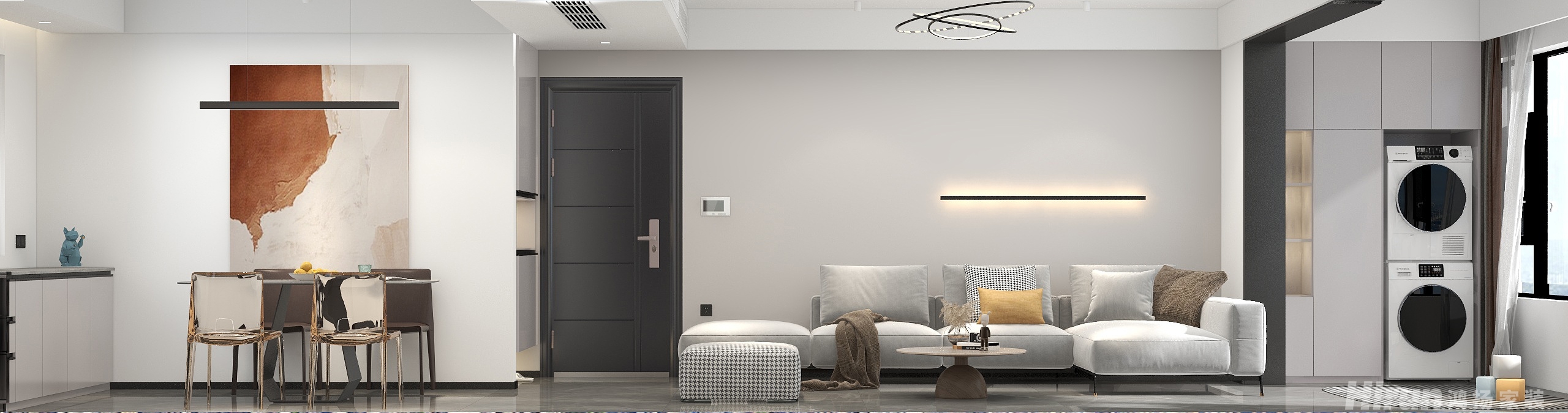 中梁云麓傳奇119㎡北歐之光三居室 裝修案例效果圖-4