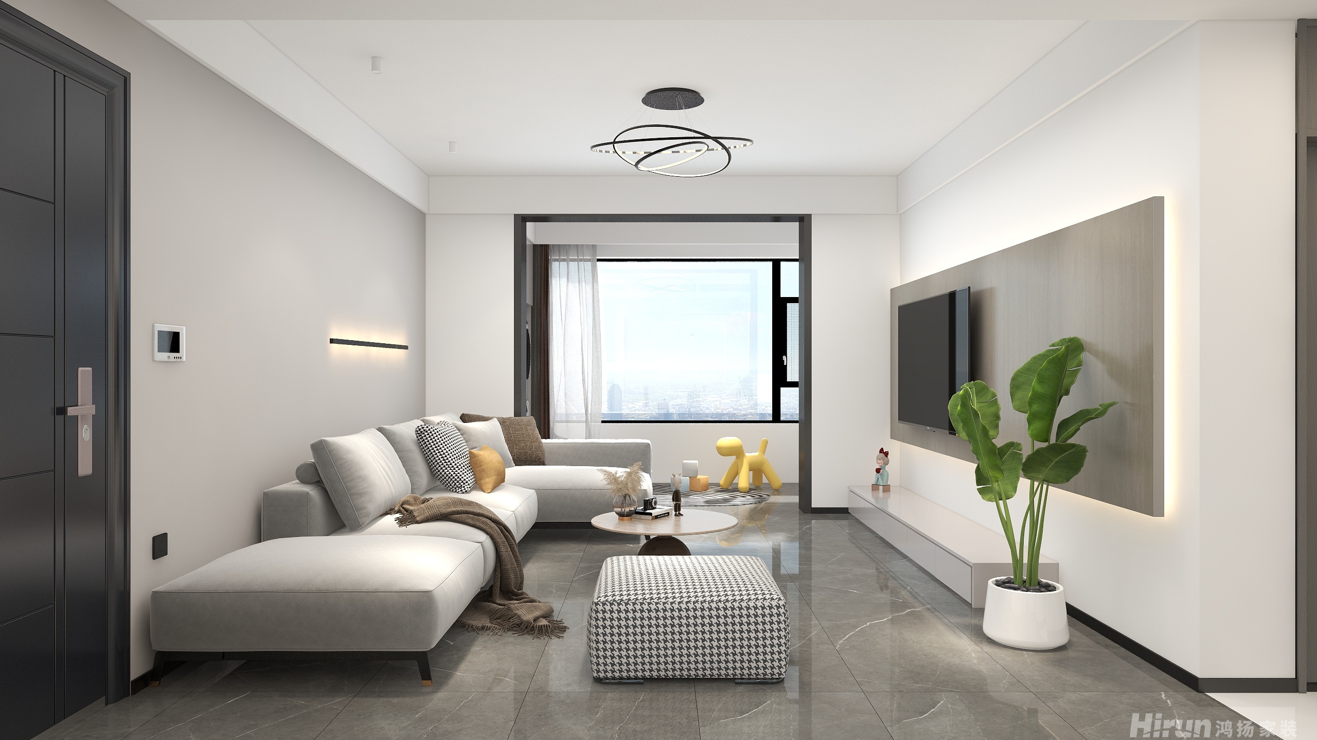 中梁云麓傳奇119㎡北歐之光三居室 裝修案例效果圖-8