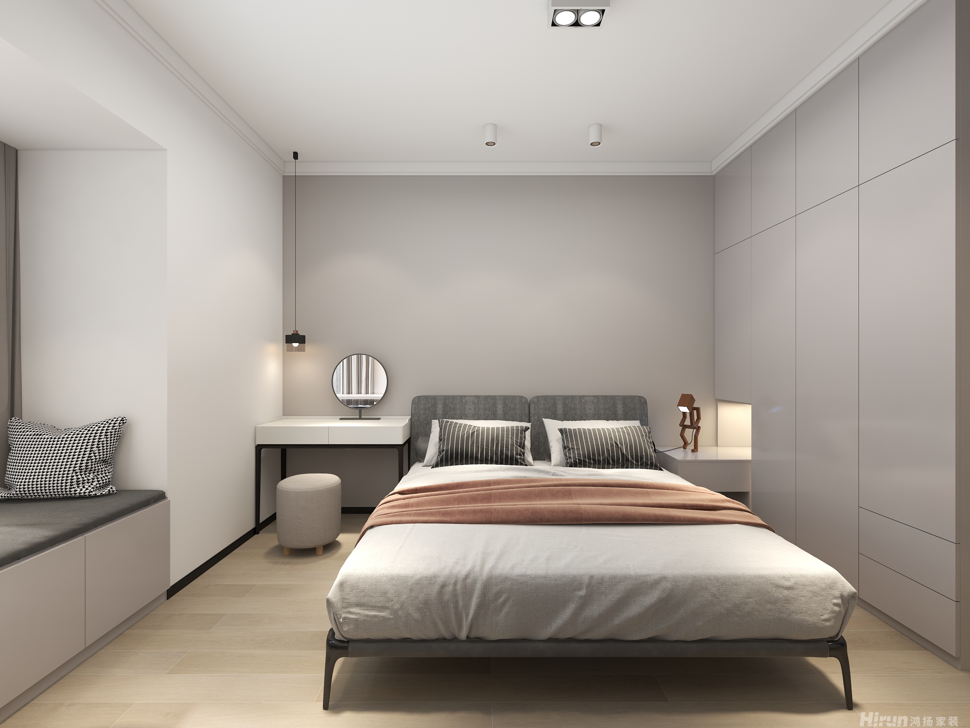 中梁云麓傳奇119㎡北歐之光三居室 裝修案例效果圖-10