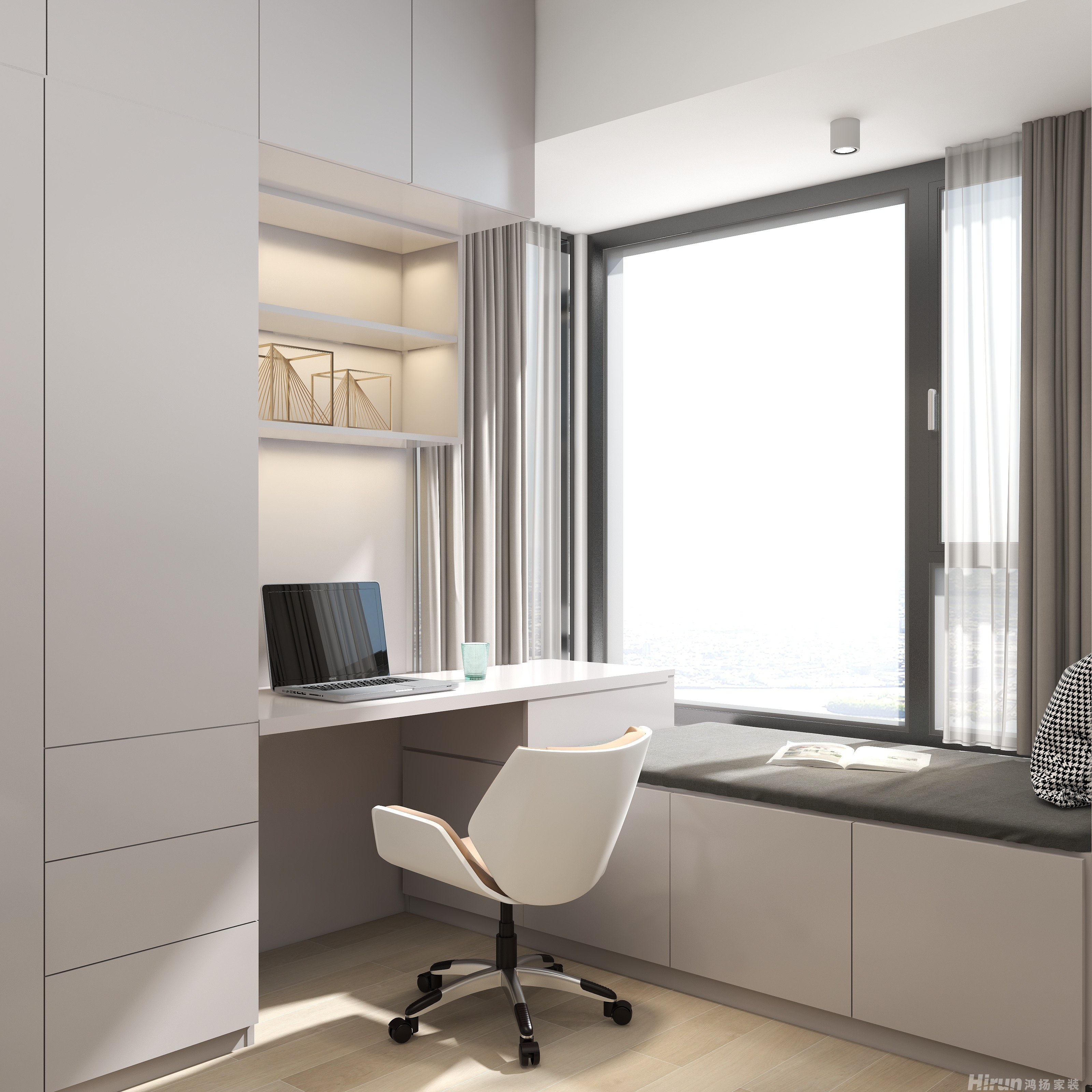 中梁云麓傳奇119㎡北歐之光三居室 裝修案例效果圖-9