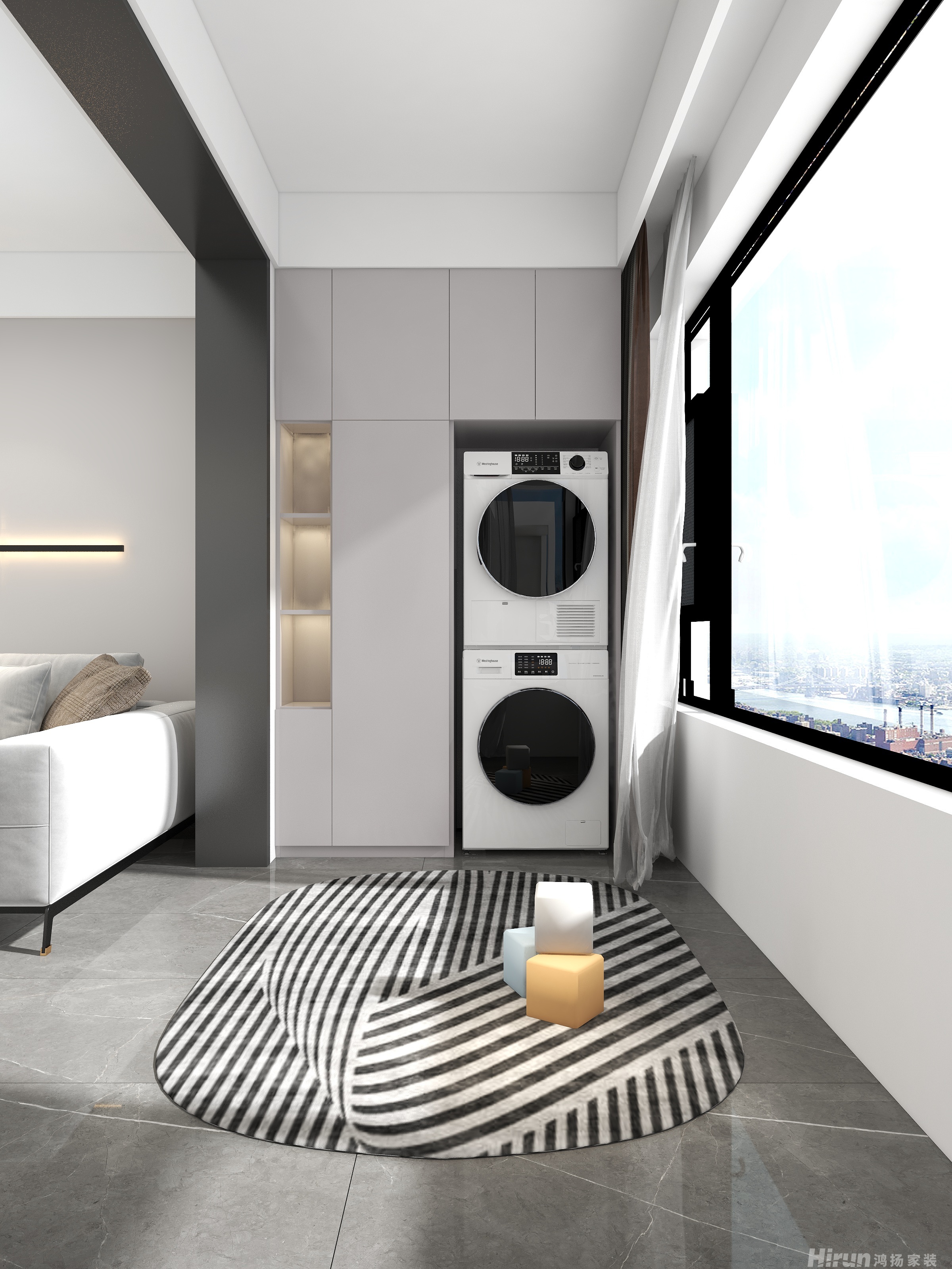 中梁云麓傳奇119㎡北歐之光三居室 裝修案例效果圖-13