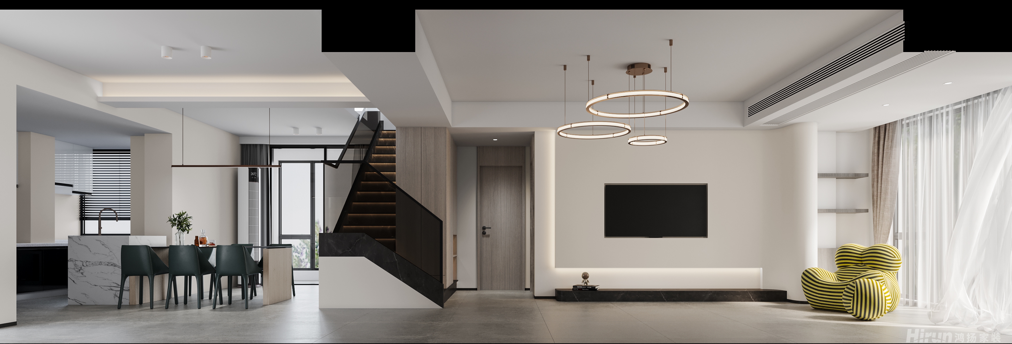 東湖名門新裝飾主義復式 裝修案例效果圖-2