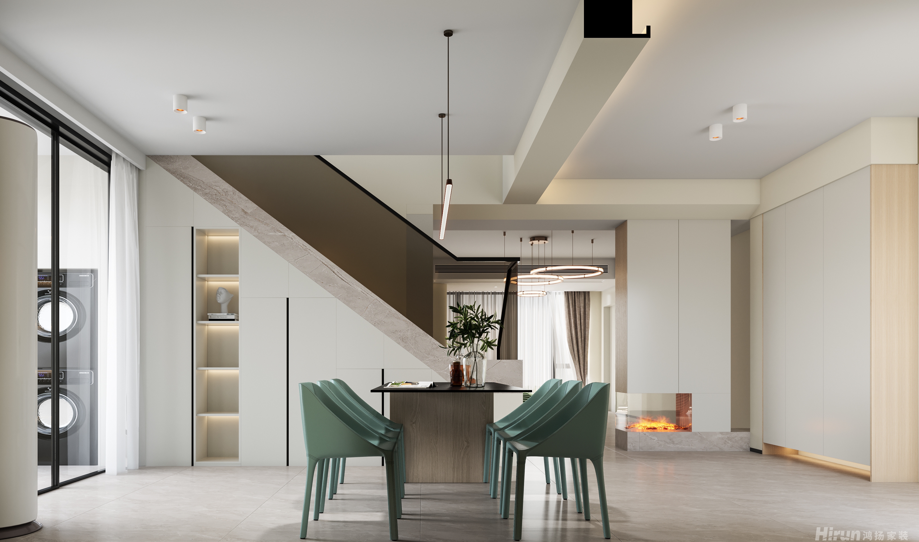 東湖名門新裝飾主義復式 裝修案例效果圖-4