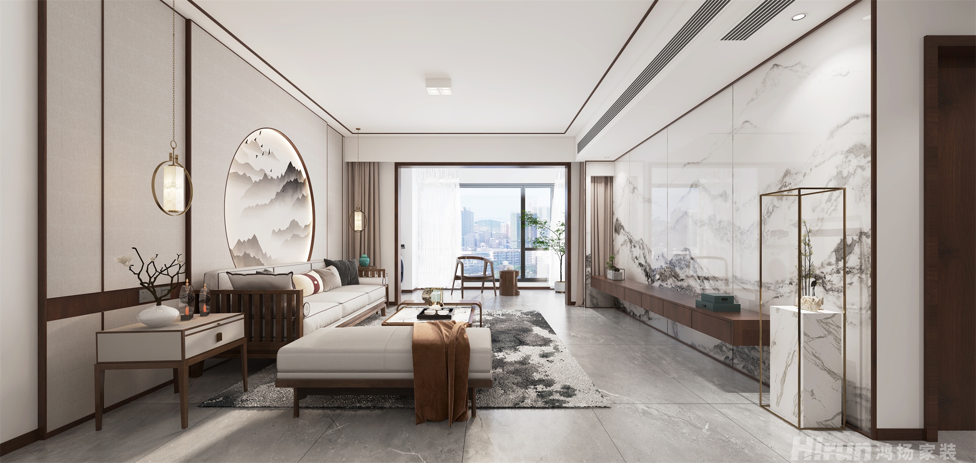 碧桂園黃金時(shí)代141㎡復(fù)合寫意大平層 裝修案例效果圖-6