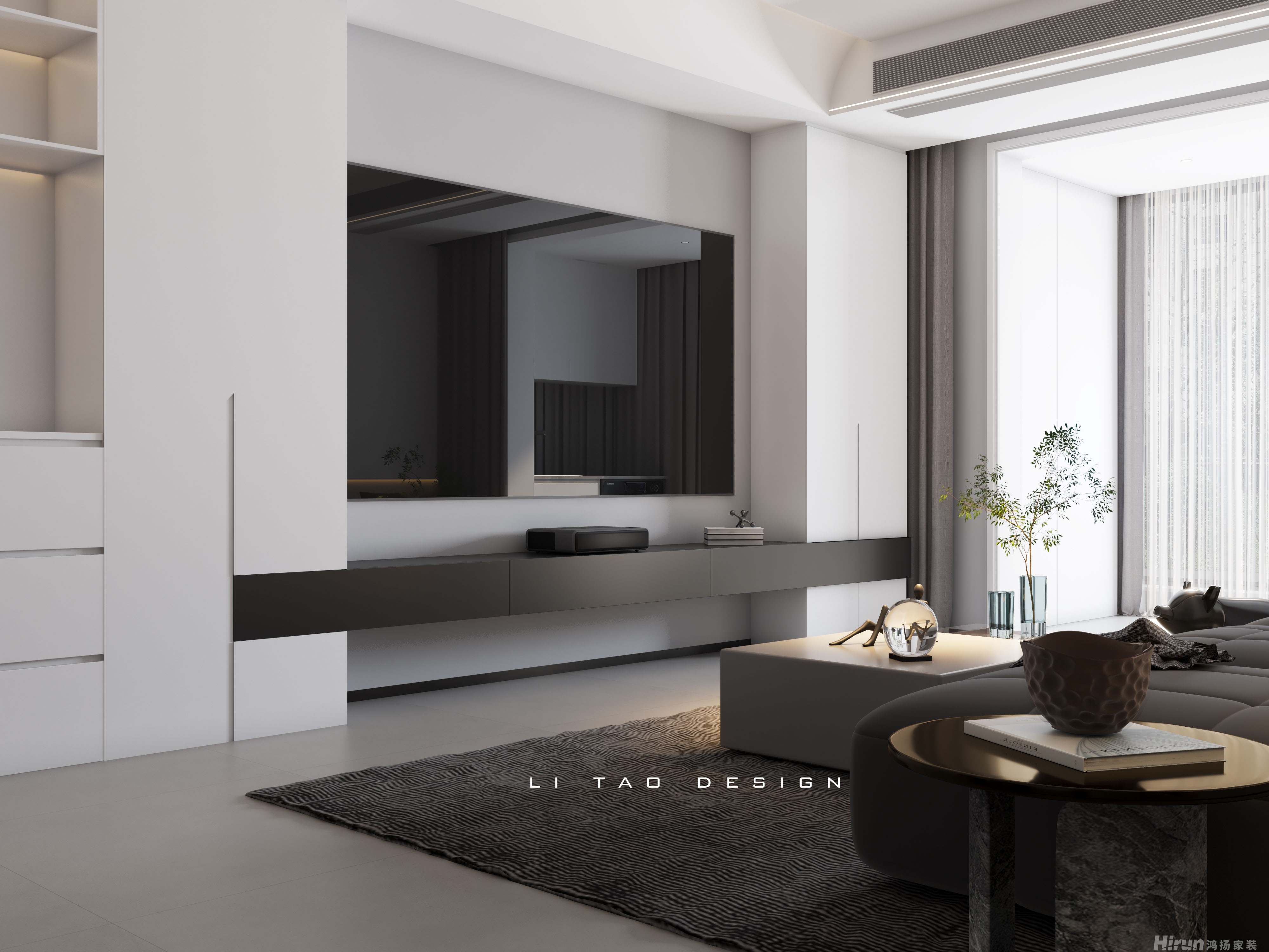 鑫遠紫樾香山115㎡雅致現代三居室 裝修案例效果圖-4