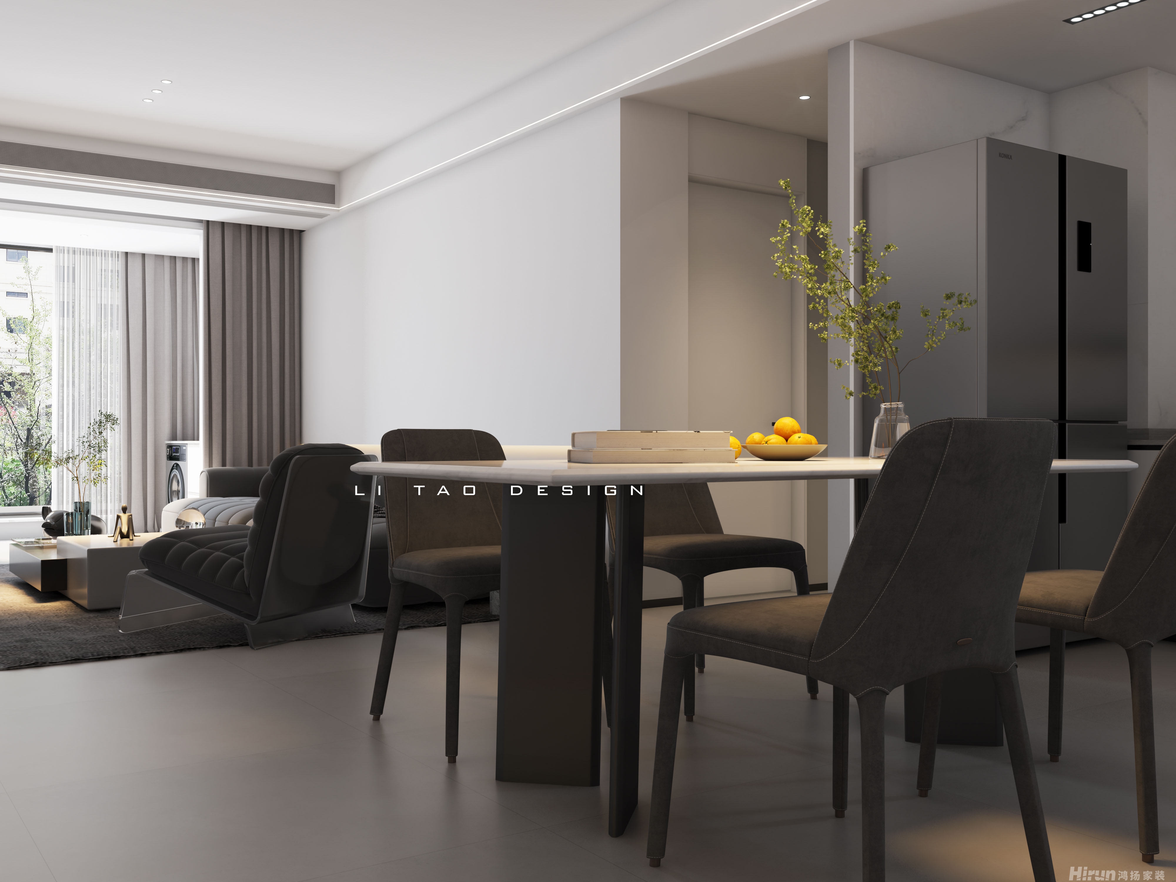 鑫遠紫樾香山115㎡雅致現代三居室 裝修案例效果圖-5