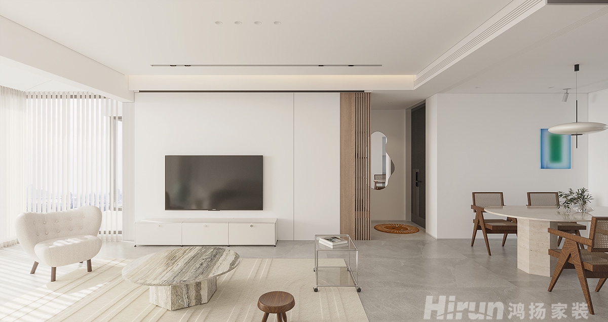 潤和湘江天地167㎡雅致現代三居室 裝修案例效果圖-3