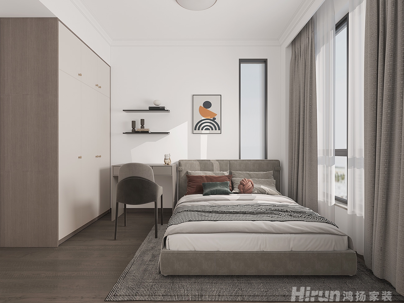 御景豪庭152㎡雅致現代四居室 裝修案例效果圖-6