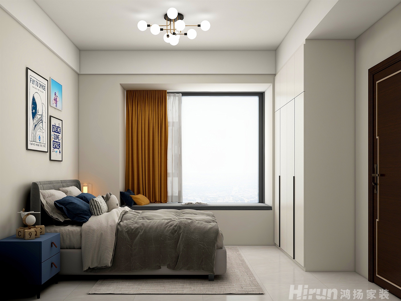 攸州府150㎡復合寫意四居室 裝修案例效果圖-1