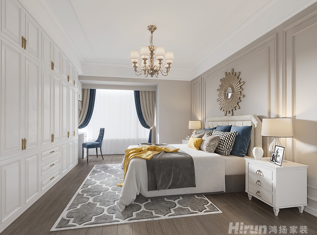 和美星城160㎡輕歐簡美四居室 裝修案例效果圖-10