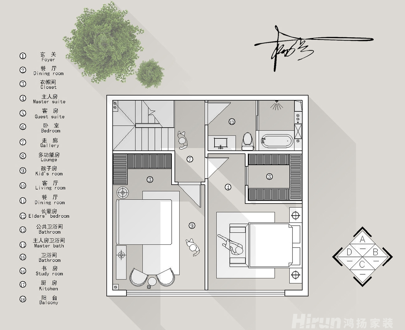 建發央著180㎡北歐之光復式 裝修案例效果圖-4