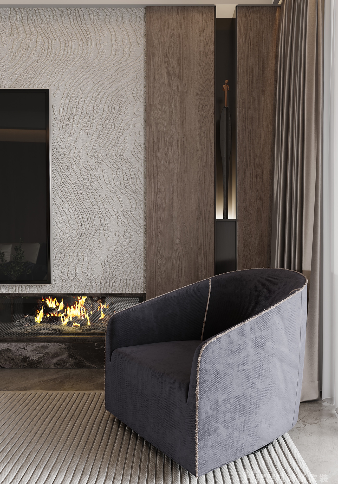 金茂府260㎡雅致現代四居室 裝修案例效果圖-7