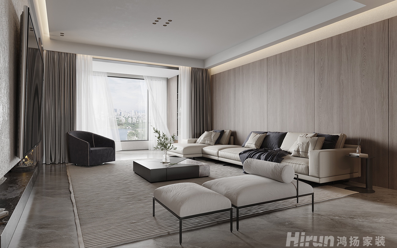 金茂府260㎡雅致現代四居室 裝修案例效果圖-3