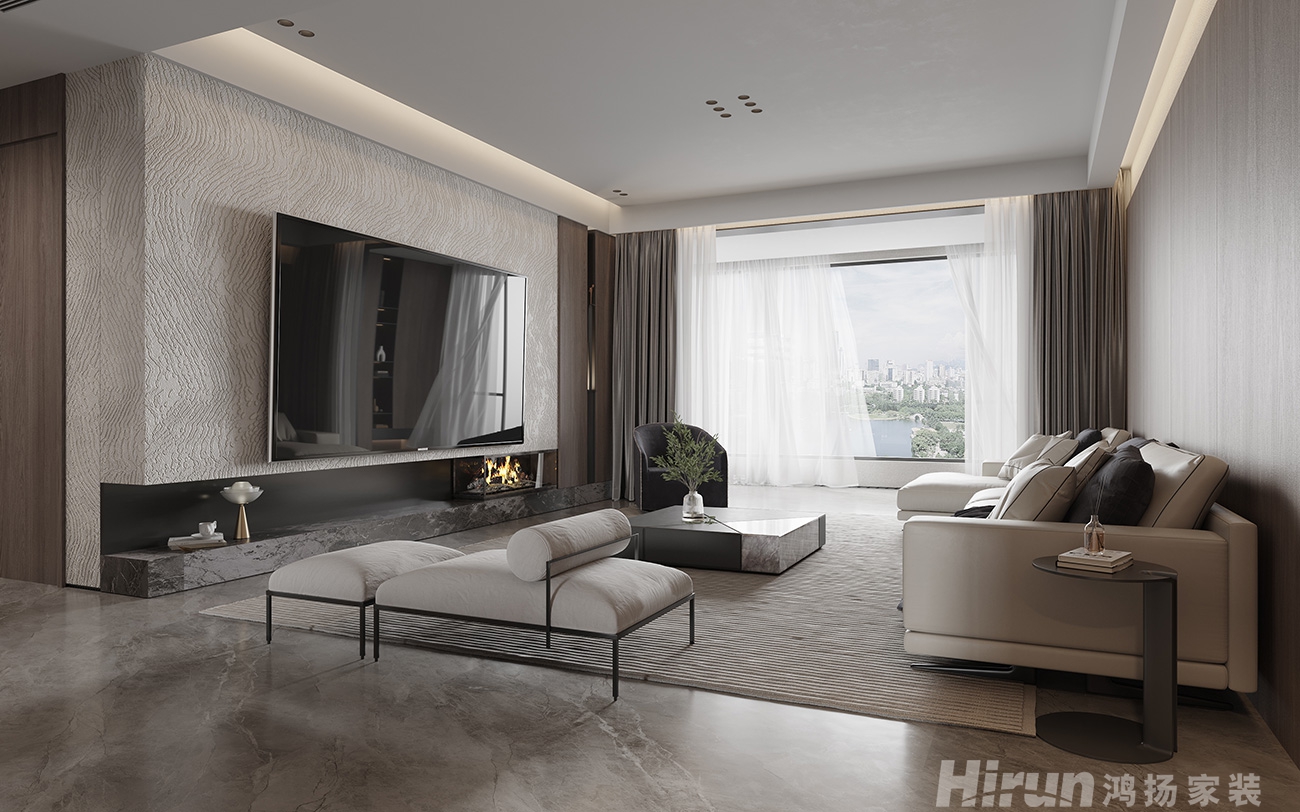 金茂府260㎡雅致現代四居室 裝修案例效果圖-5