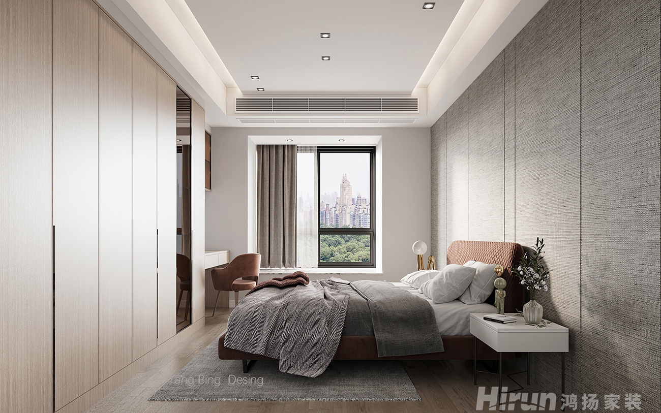 明昇壹城140㎡雅致現代三居室 裝修案例效果圖-2