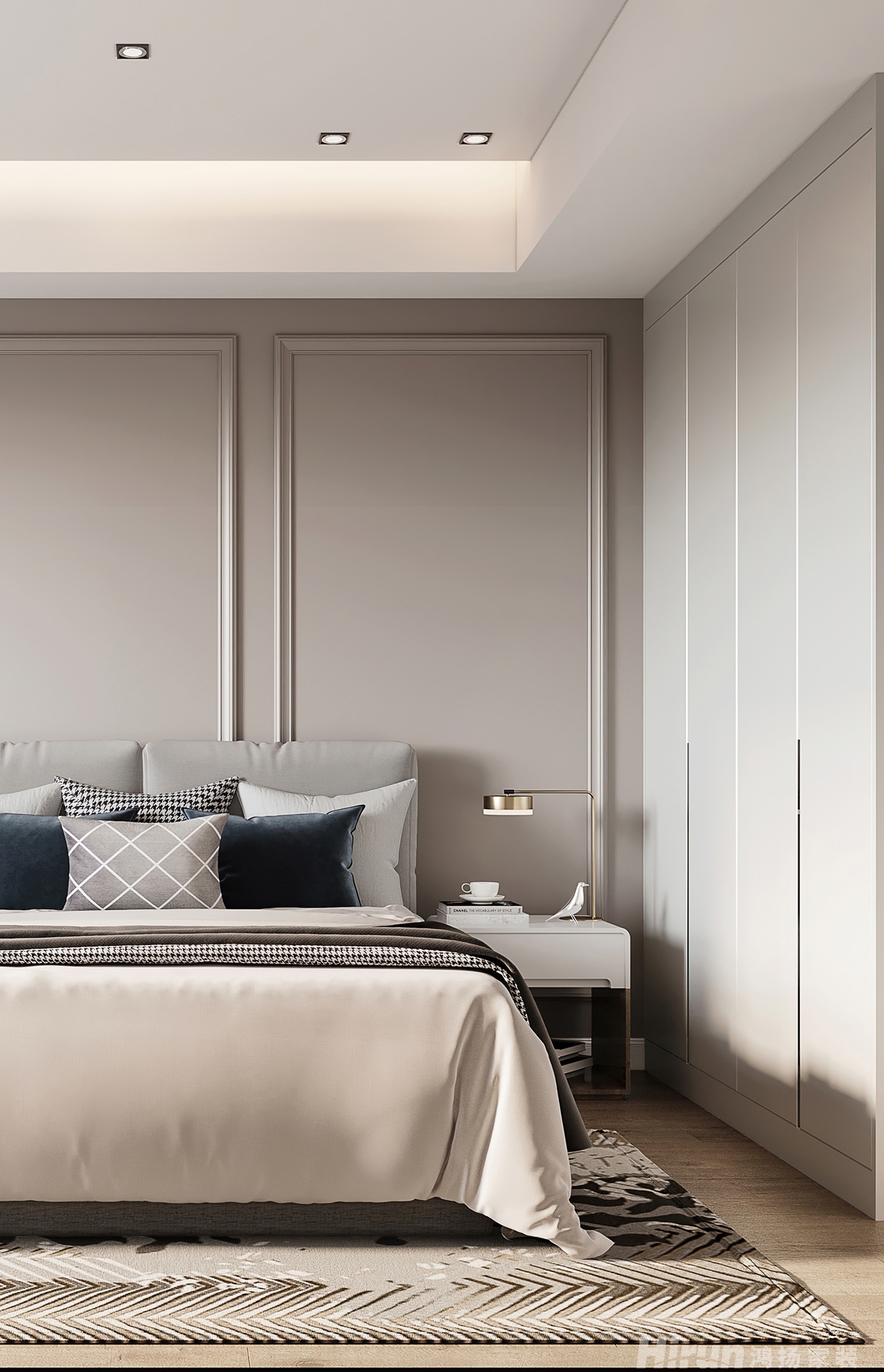 明昇壹城140㎡雅致現代三居室 裝修案例效果圖-3