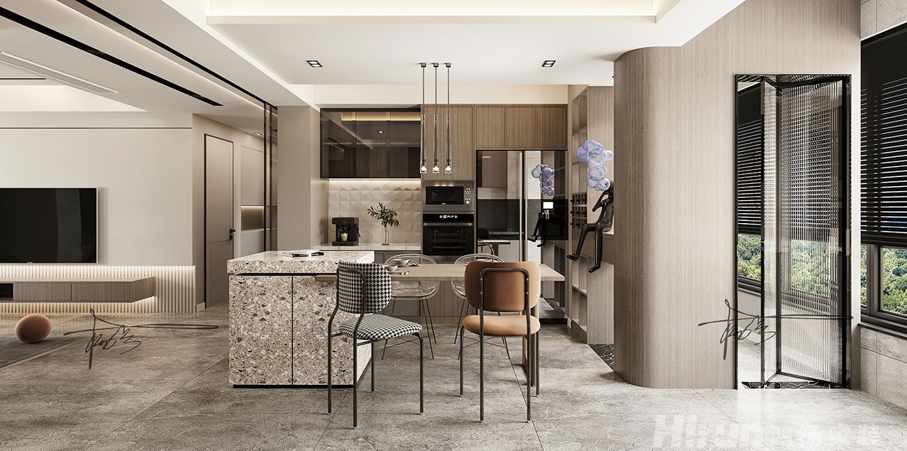 明昇壹城140㎡雅致現代三居室 裝修案例效果圖-7