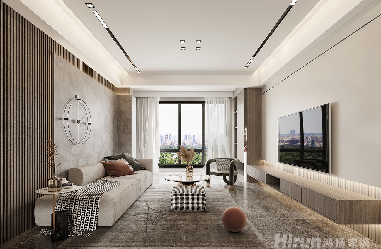 明昇壹城140㎡雅致現代三居室 裝修案例效果圖-8