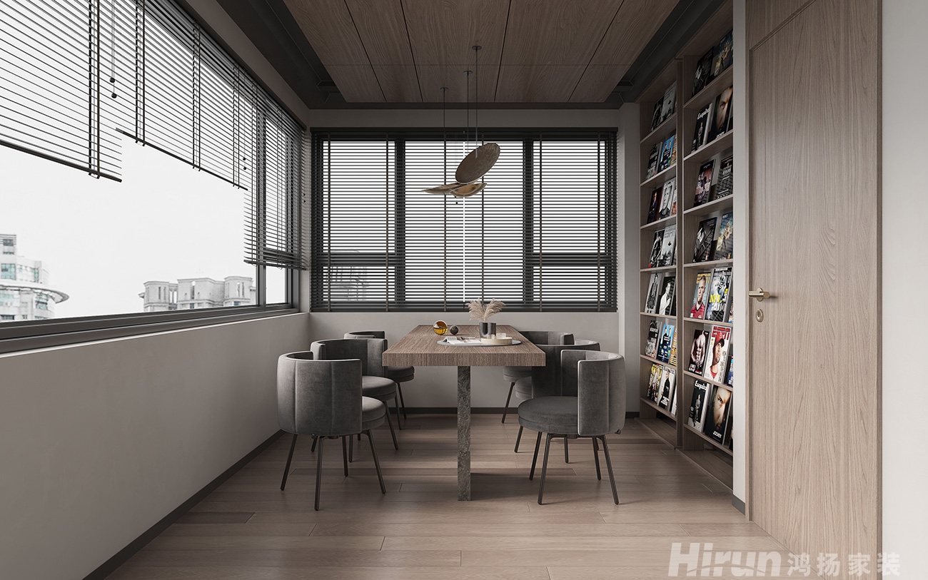 溪山悅300㎡雅致現(xiàn)代疊墅 裝修案例效果圖-3