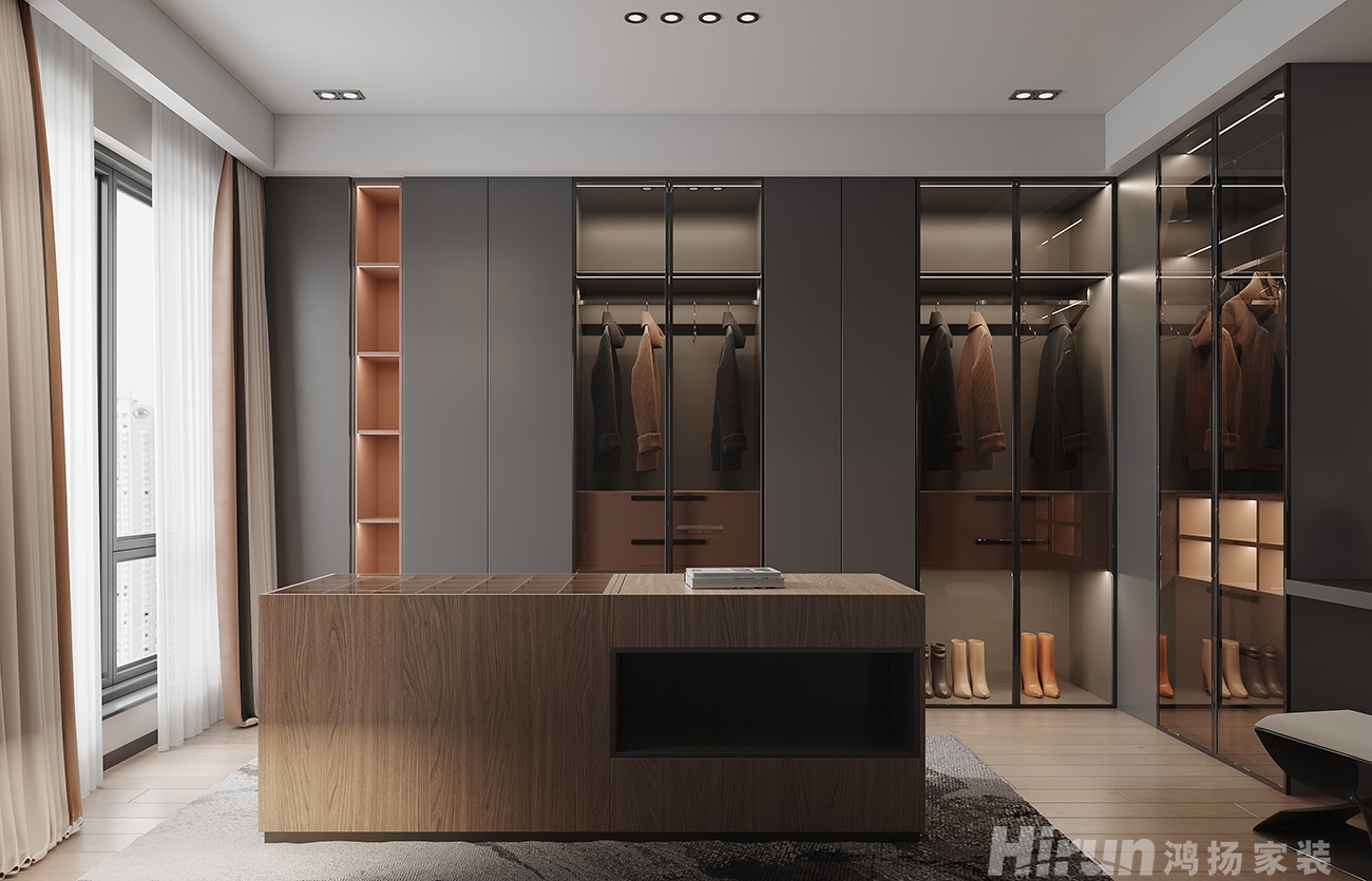 溪山悅300㎡雅致現(xiàn)代疊墅 裝修案例效果圖-8