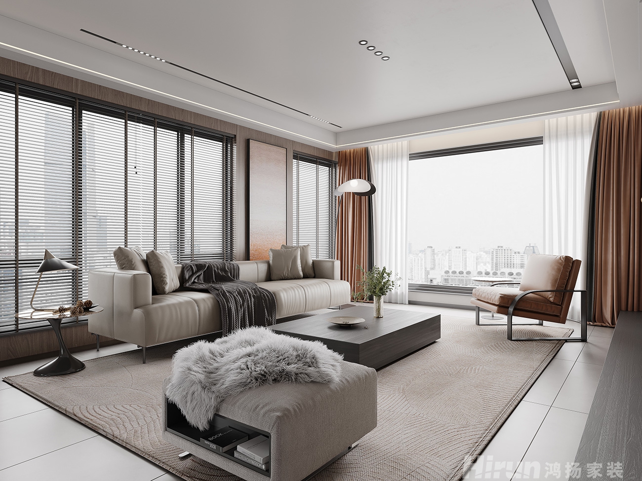 溪山悅300㎡雅致現(xiàn)代疊墅 裝修案例效果圖-10