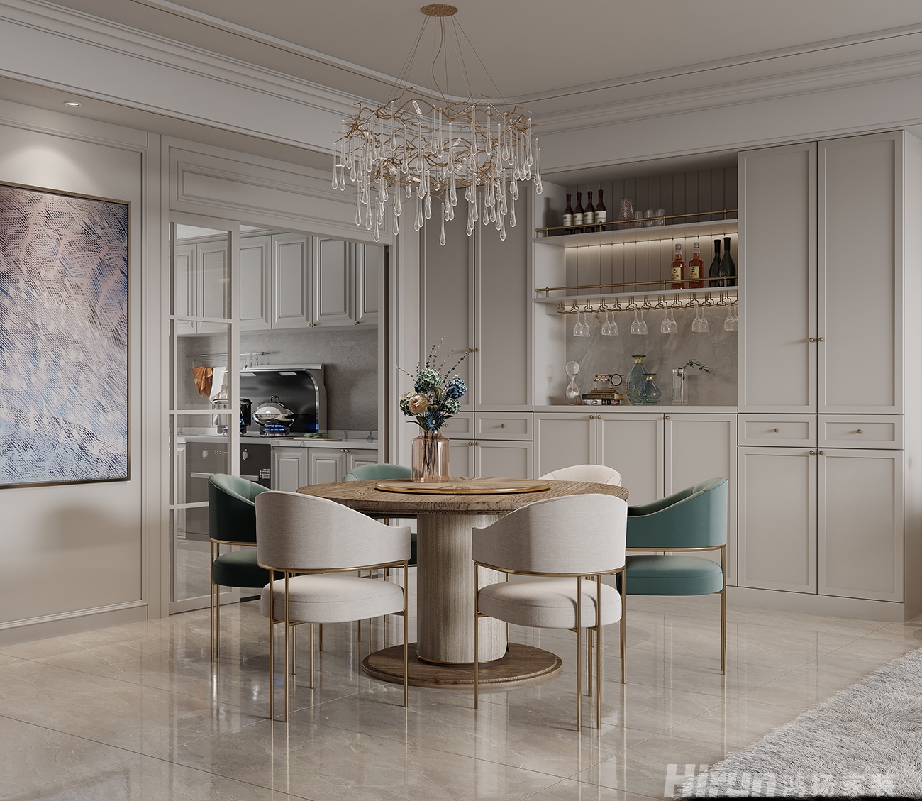 溪山悅300㎡新裝飾主義疊墅 裝修案例效果圖-3