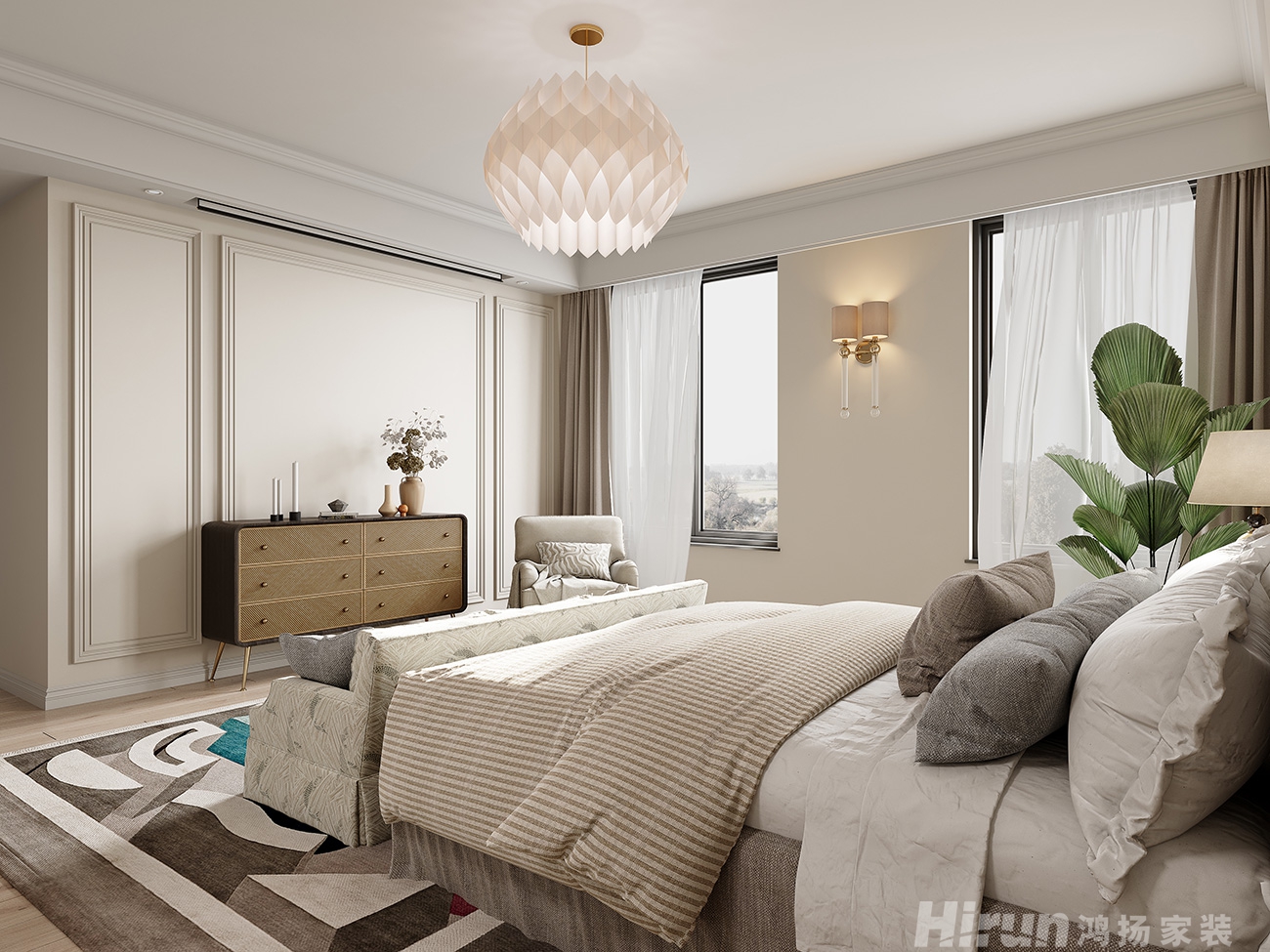 溪山悅300㎡新裝飾主義疊墅 裝修案例效果圖-13