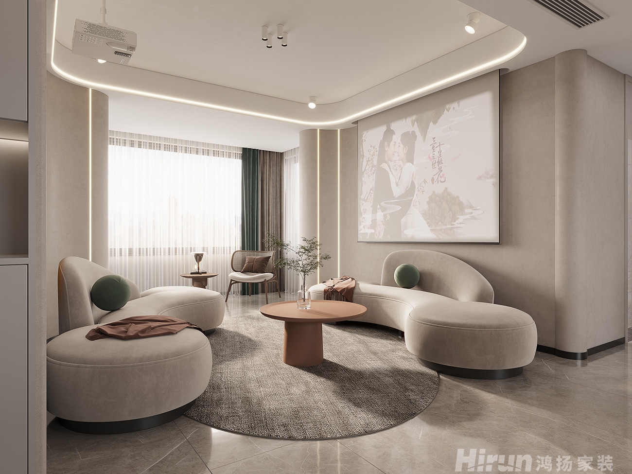 長房云時(shí)代140㎡北歐之光三居室 裝修案例效果圖-4