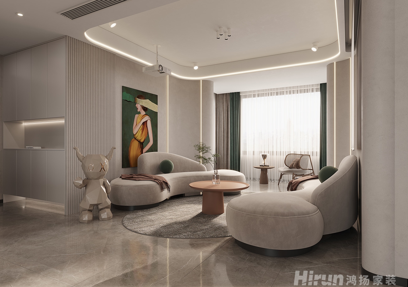 長房云時(shí)代140㎡北歐之光三居室 裝修案例效果圖-3