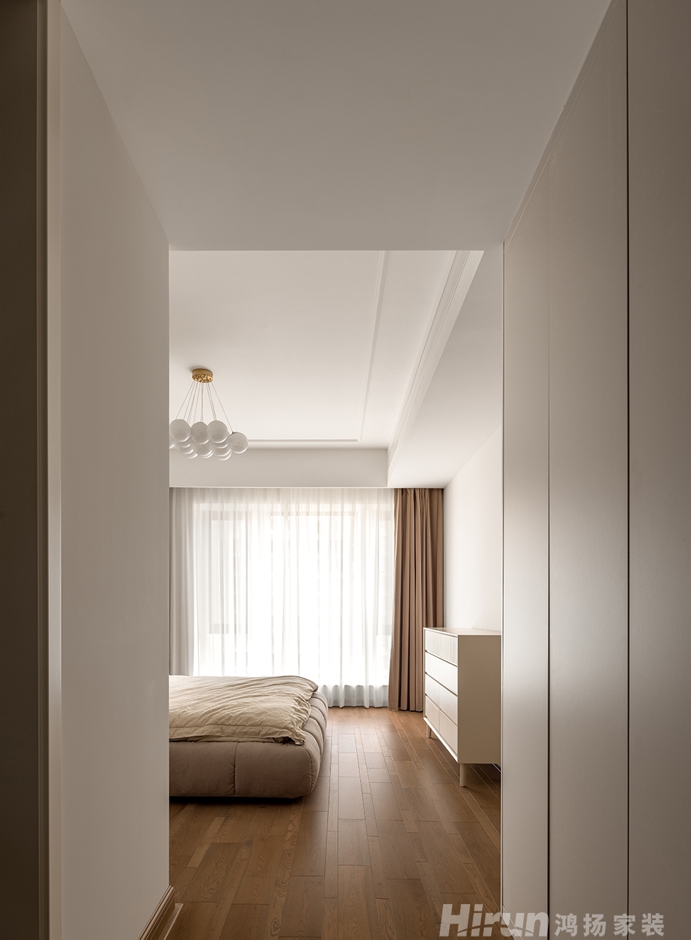 芳卉園143㎡輕歐簡美三居室 裝修案例效果圖-4